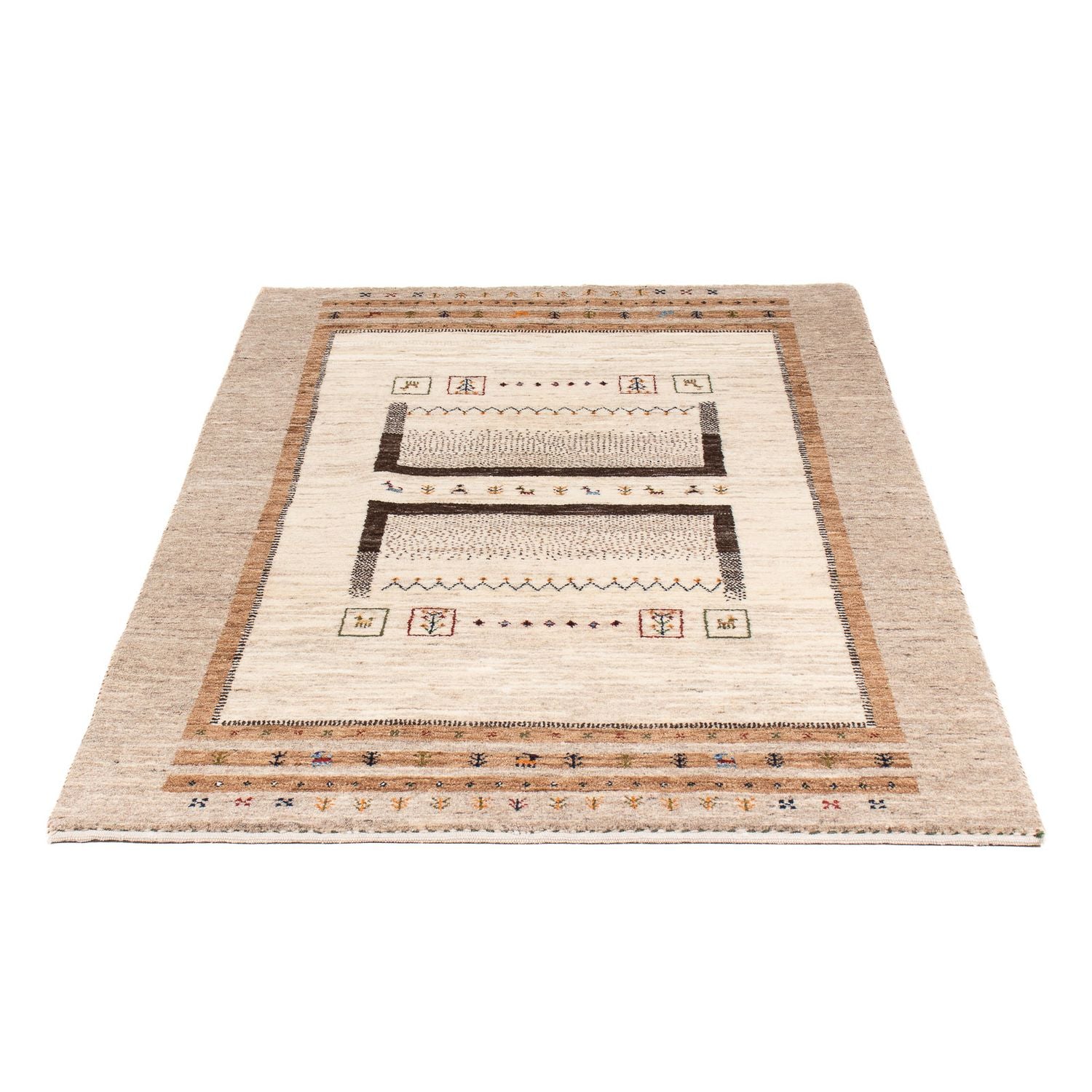 Gabbeh Teppich - Loribaft Perser - 157 x 98 cm - natur