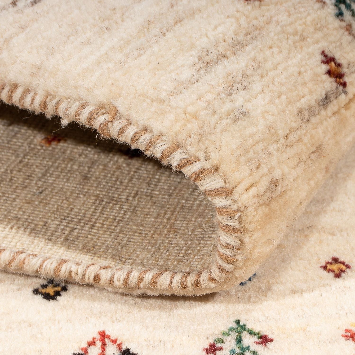 Gabbeh Teppich - Loribaft Perser - 158 x 110 cm - natur