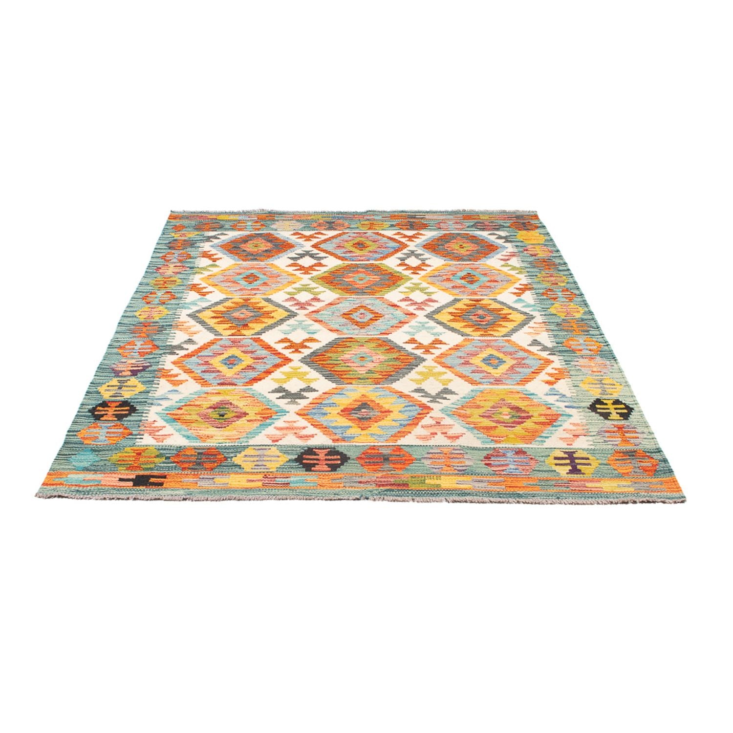 Kelim Teppich - Splash - 182 x 126 cm - mehrfarbig
