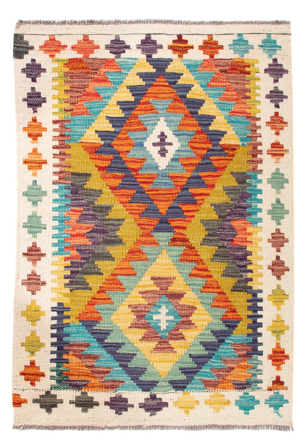 Kelim Teppich - Splash - 84 x 62 cm - mehrfarbig