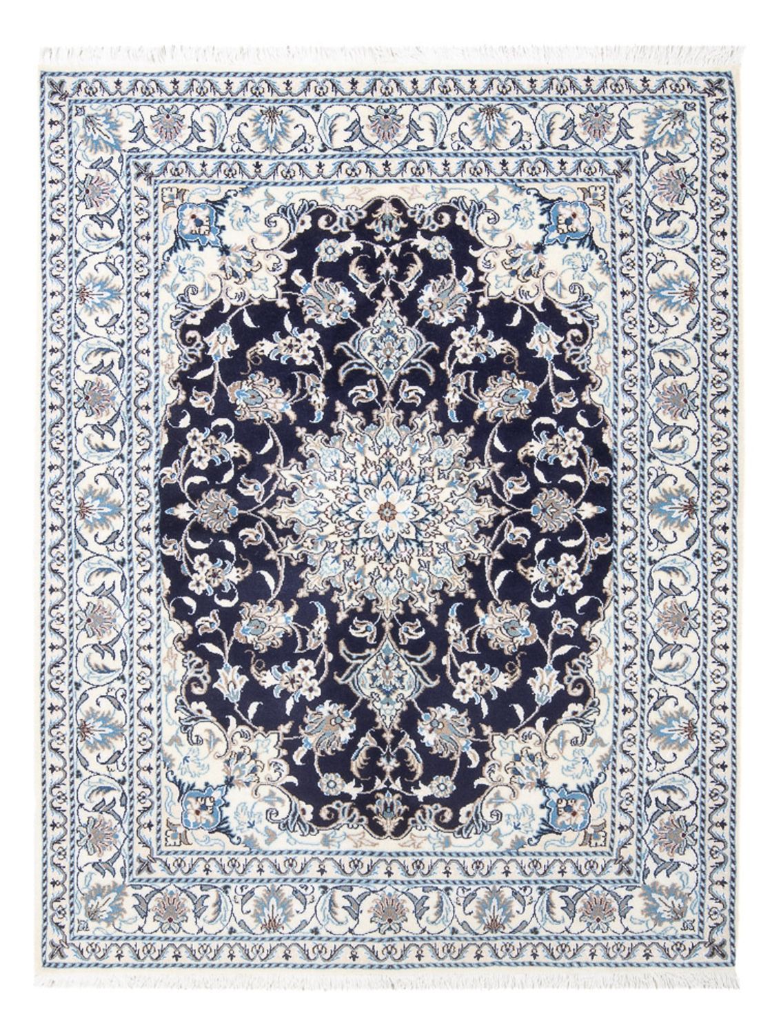 Perserteppich - Nain - 202 x 144 cm - dunkelblau