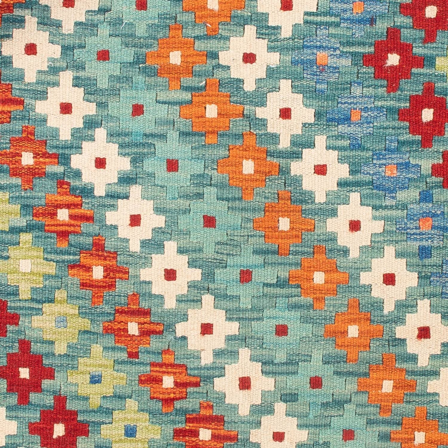 Kelim Teppich - Splash quadratisch  - 88 x 90 cm - mehrfarbig
