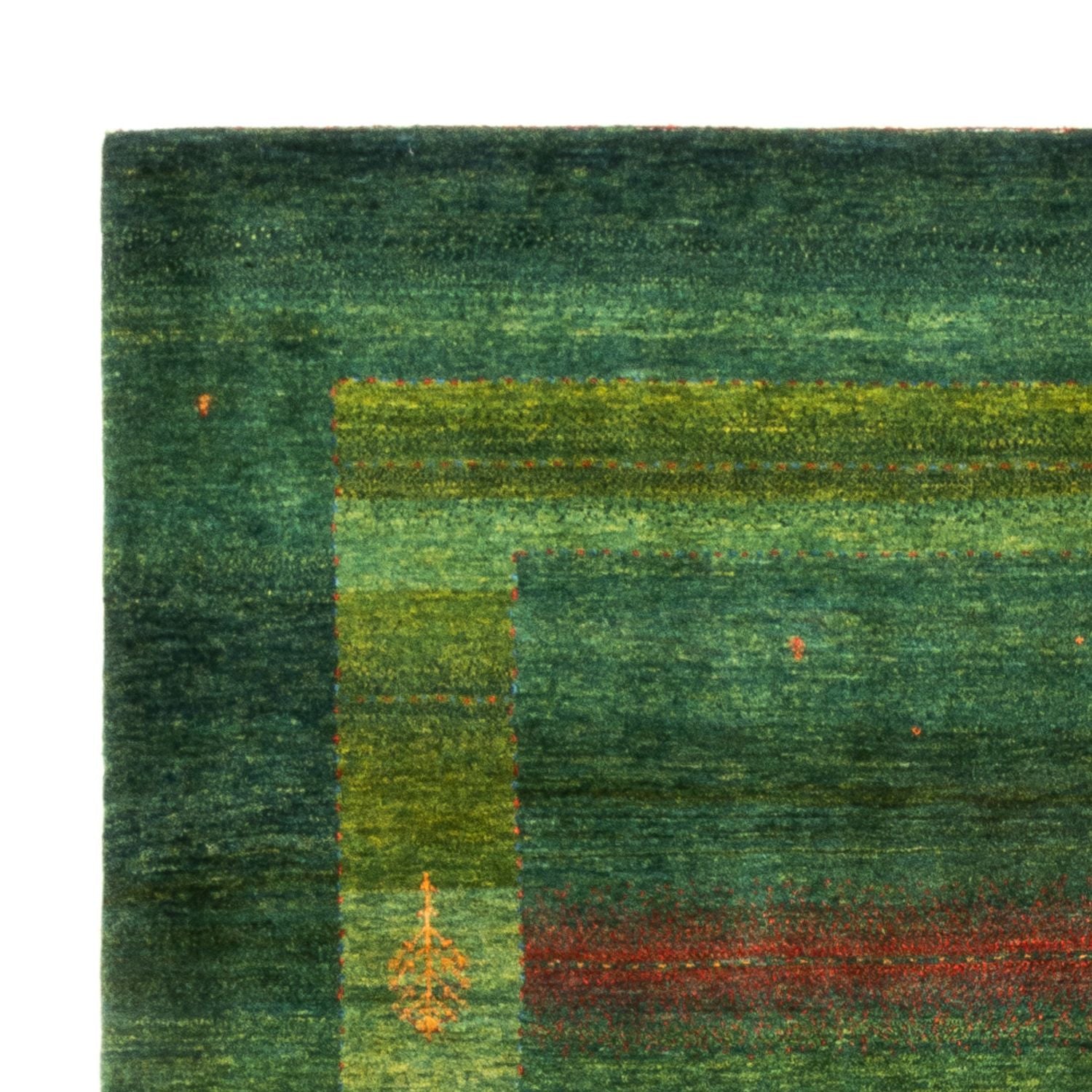 Gabbeh Teppich - Loribaft Perser - 245 x 175 cm - grün