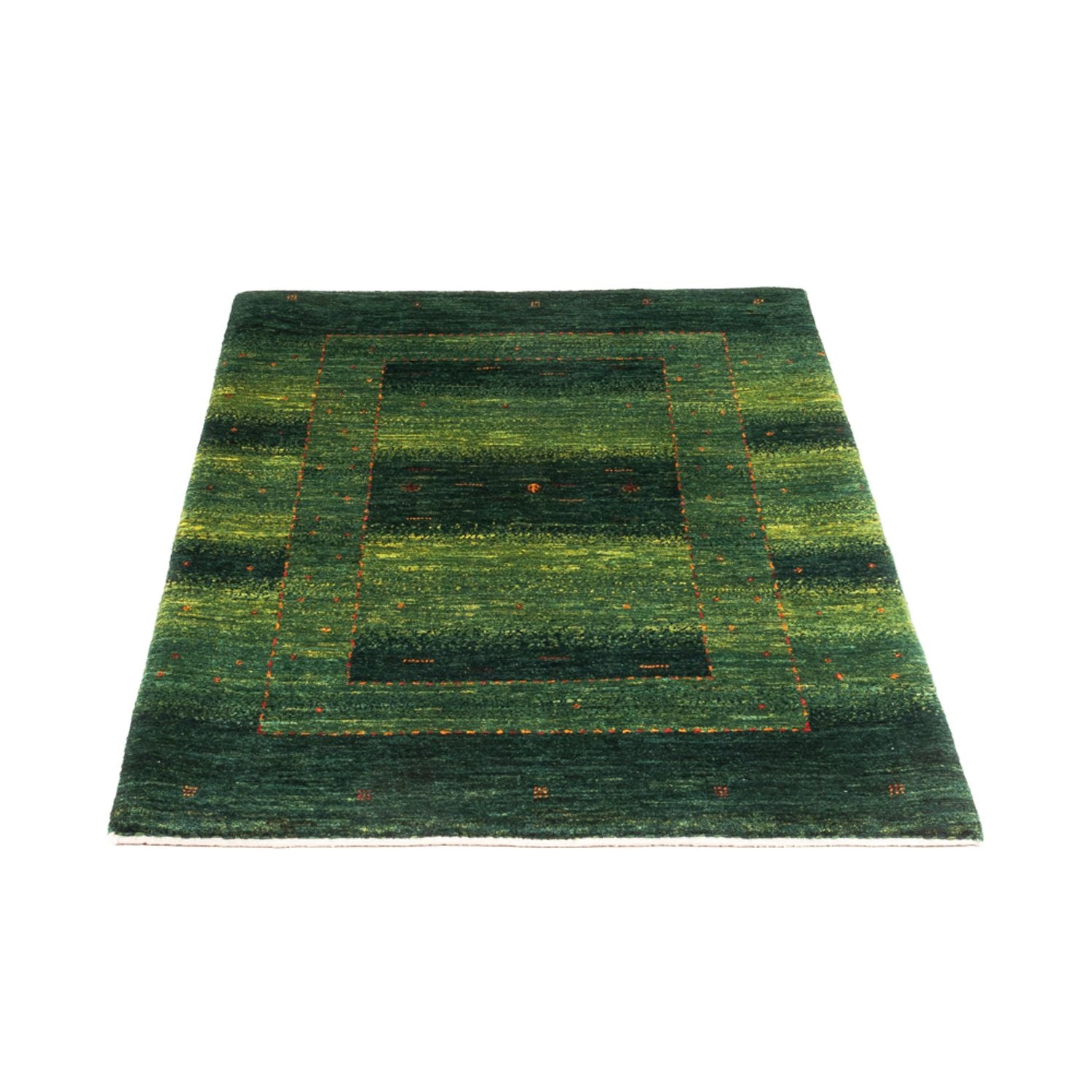 Gabbeh Teppich - Loribaft Perser - 134 x 85 cm - grün