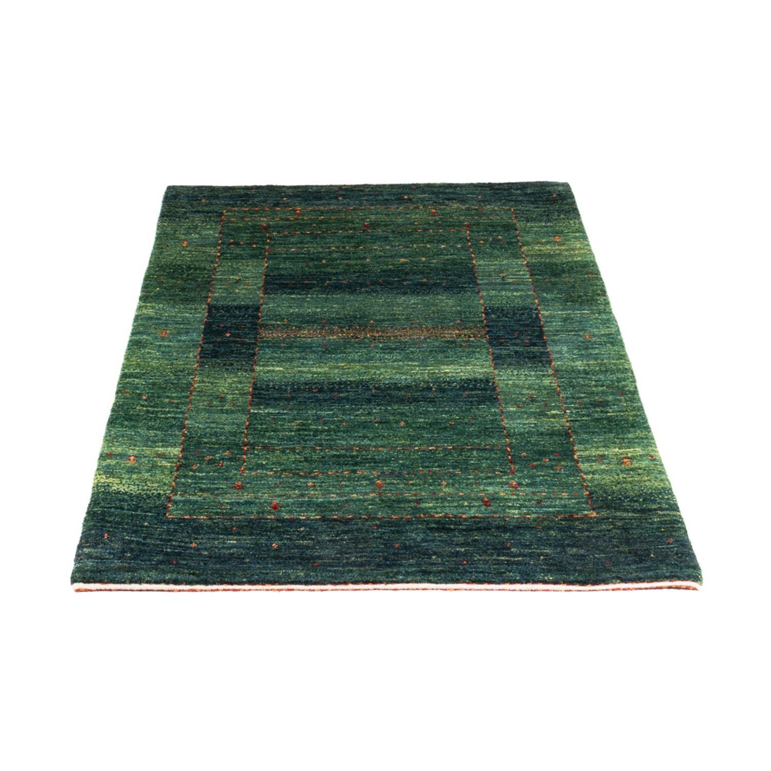 Gabbeh Teppich - Loribaft Perser - 129 x 82 cm - grün