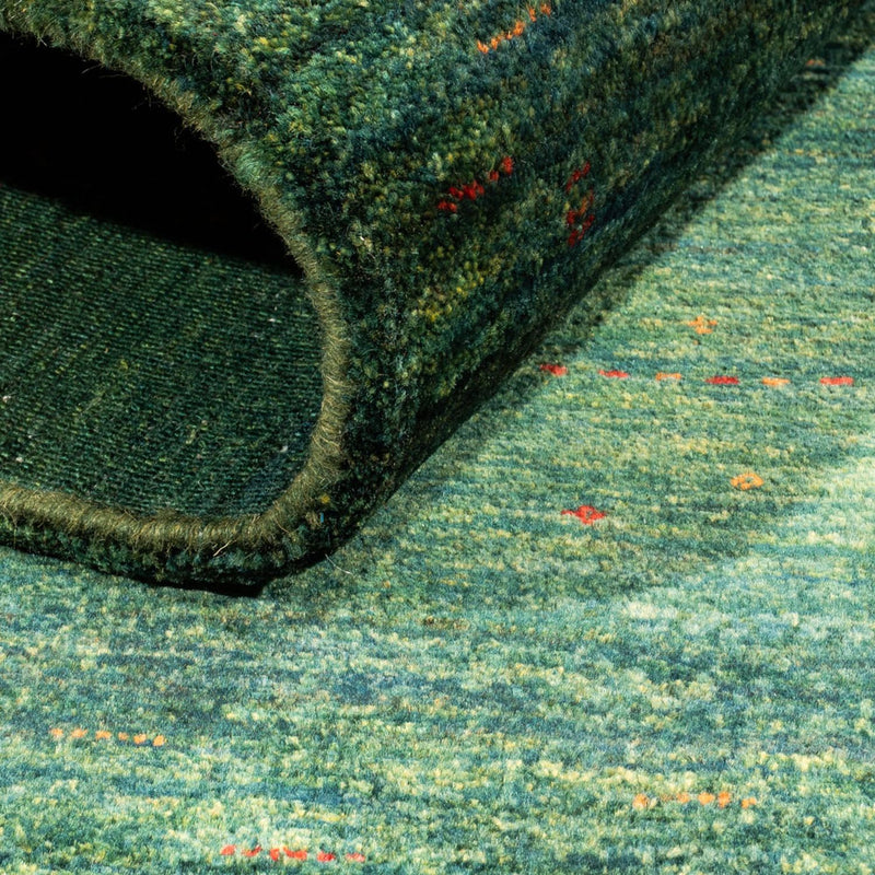 Gabbeh Teppich - Loribaft Perser - 133 x 84 cm - grün