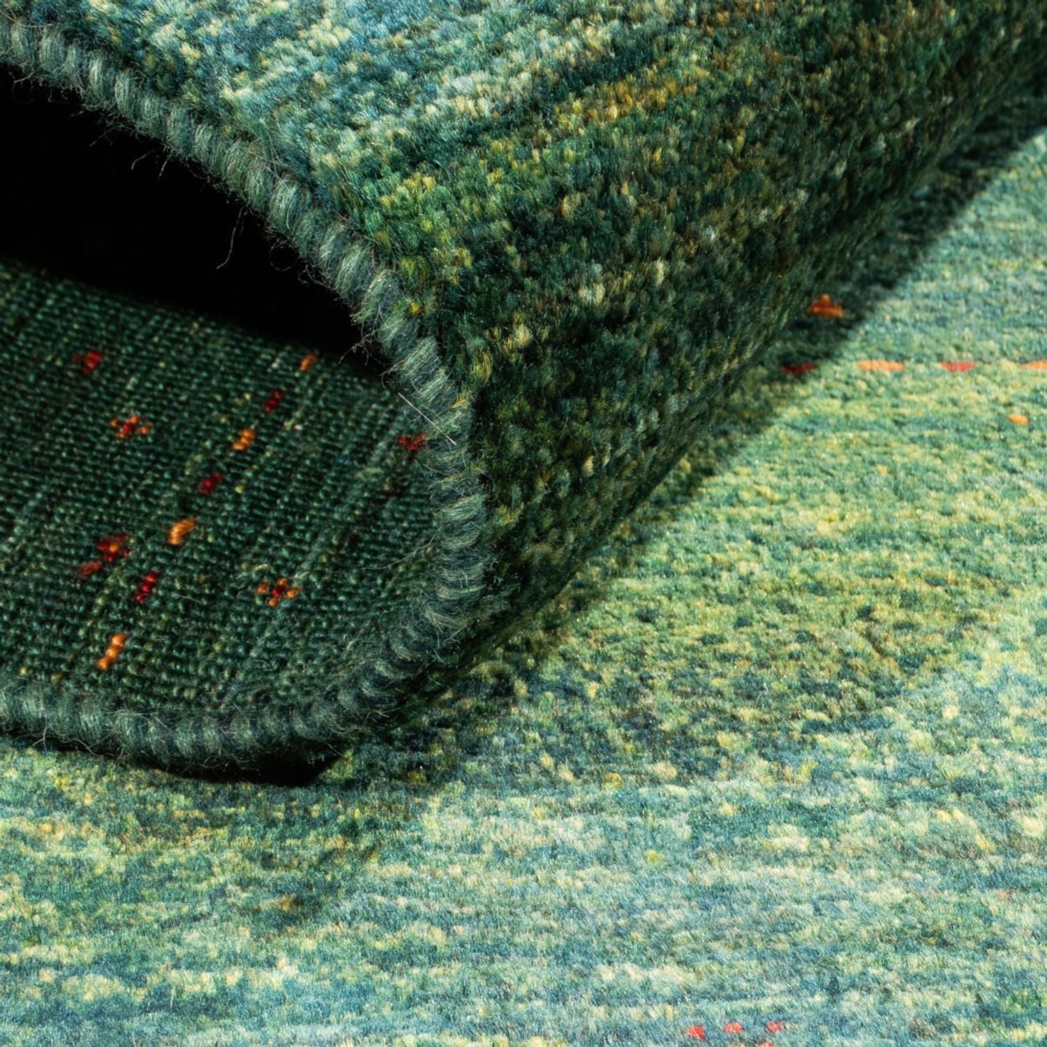 Gabbeh Teppich - Loribaft Perser - 125 x 85 cm - grün