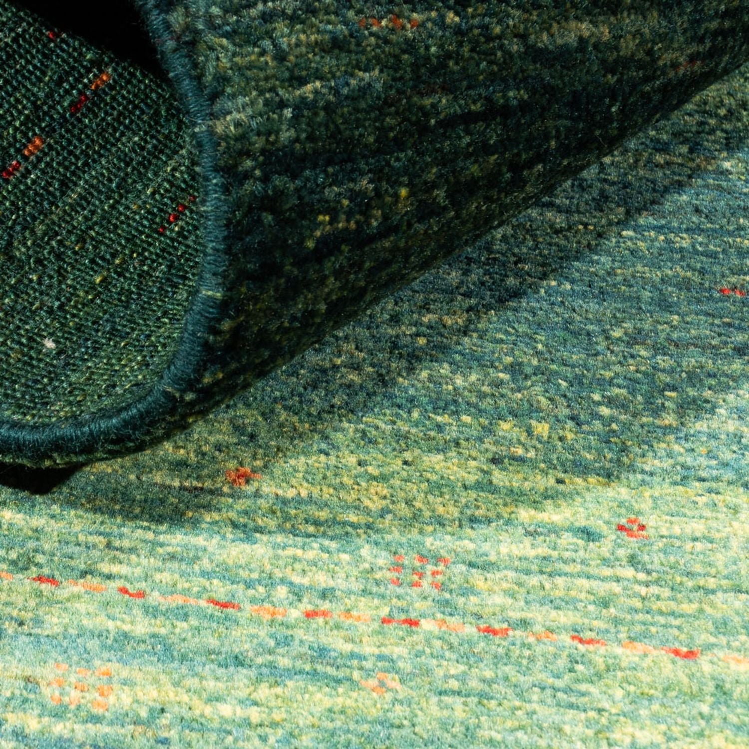 Gabbeh Teppich - Loribaft Perser - 123 x 78 cm - grün
