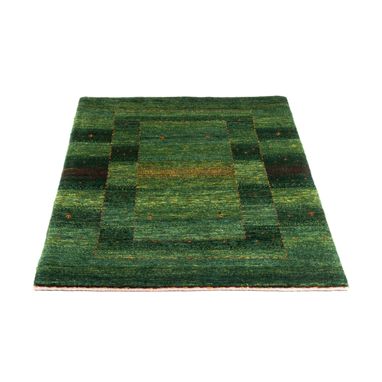 Gabbeh Teppich - Loribaft Perser - 123 x 79 cm - grün