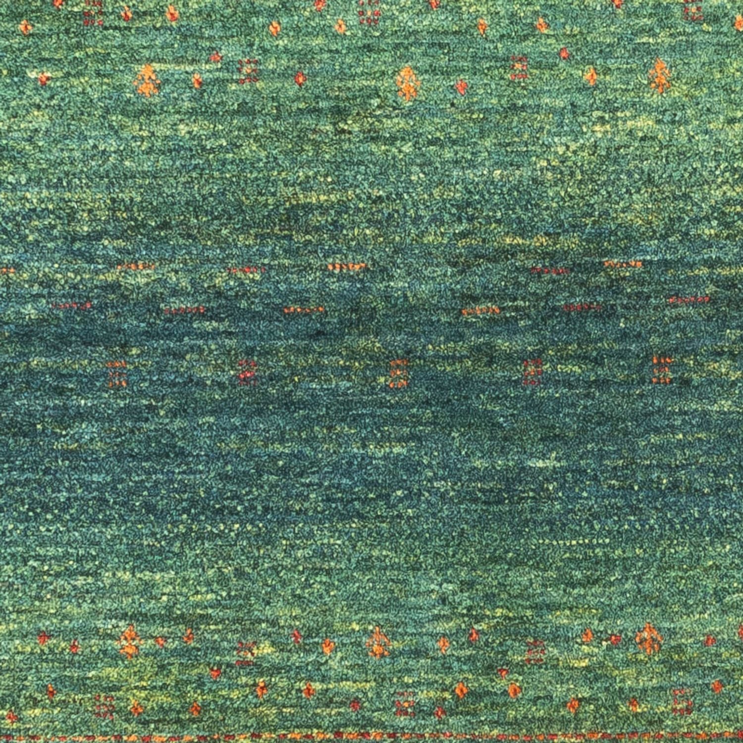Gabbeh Teppich - Loribaft Perser - 110 x 82 cm - grün