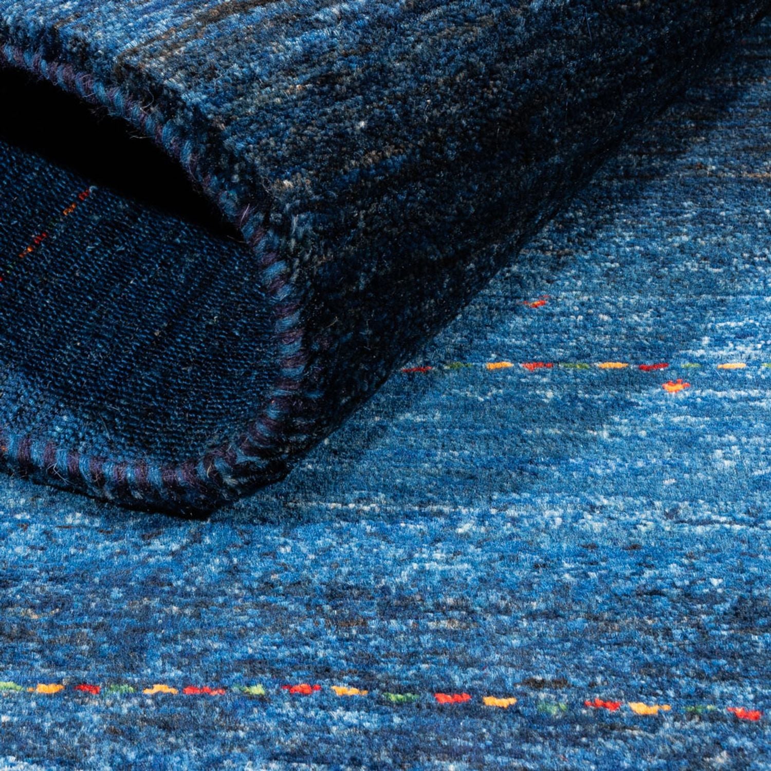Gabbeh Teppich - Loribaft Perser - 132 x 83 cm - blau