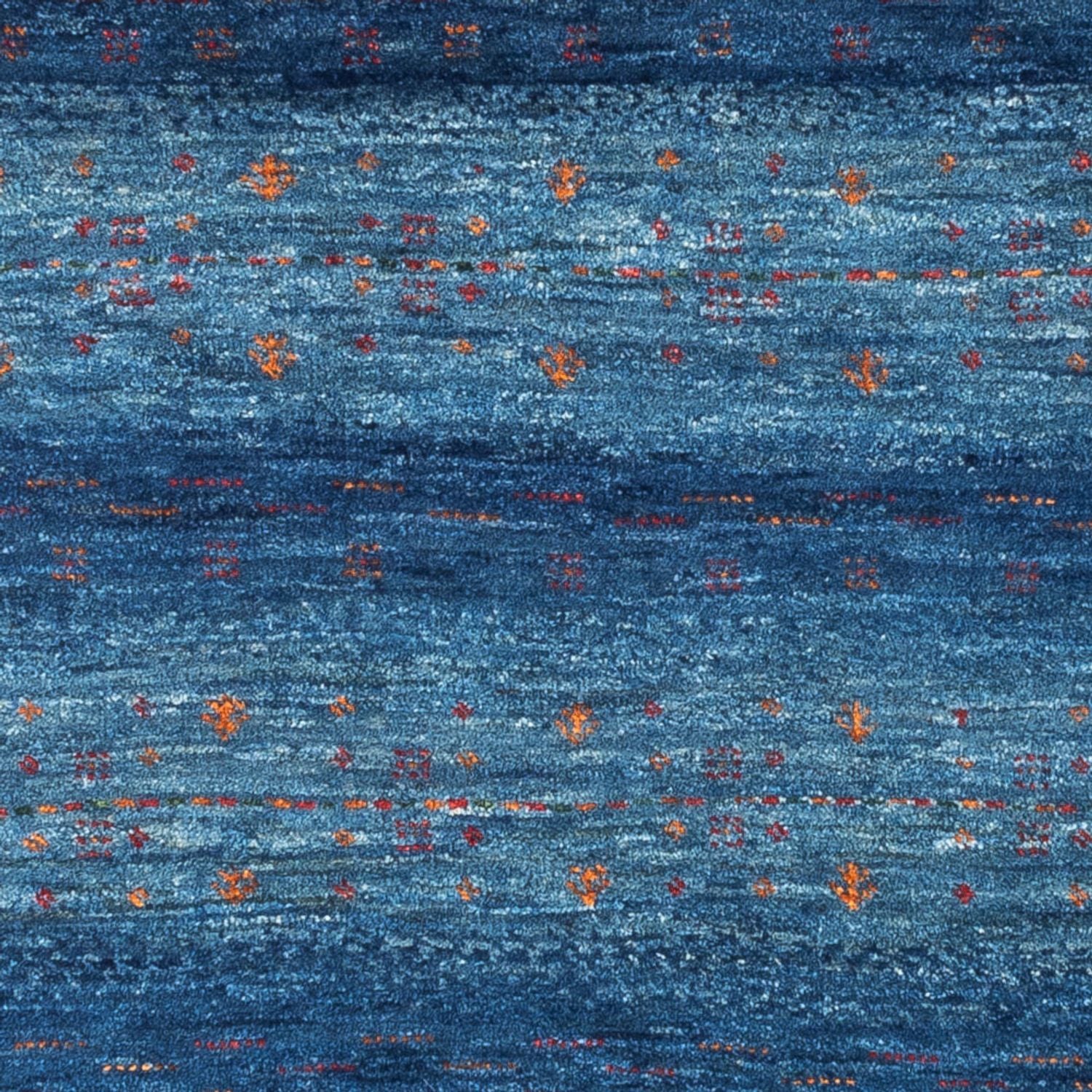 Gabbeh Teppich - Loribaft Perser - 112 x 100 cm - blau