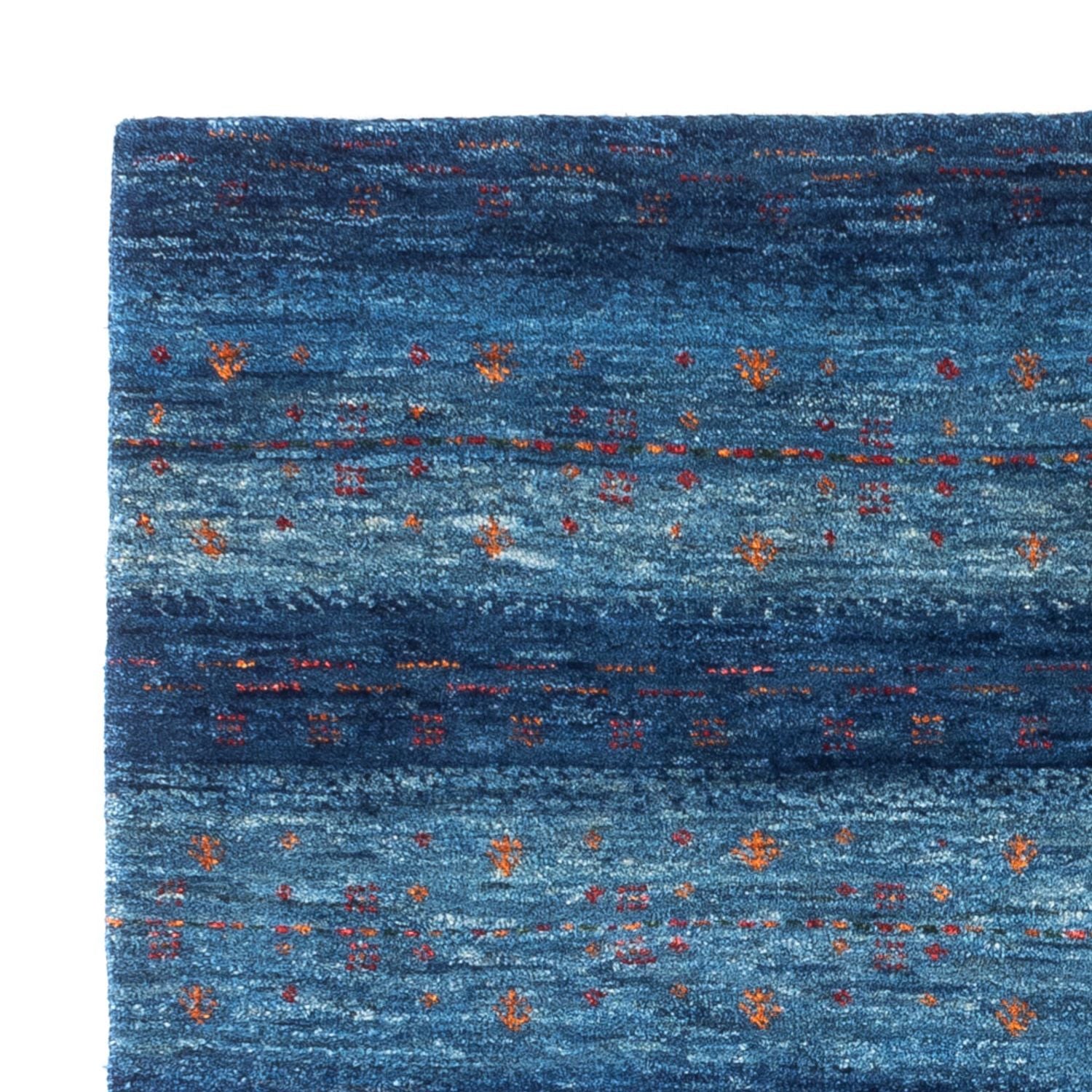 Gabbeh Teppich - Loribaft Perser - 112 x 100 cm - blau