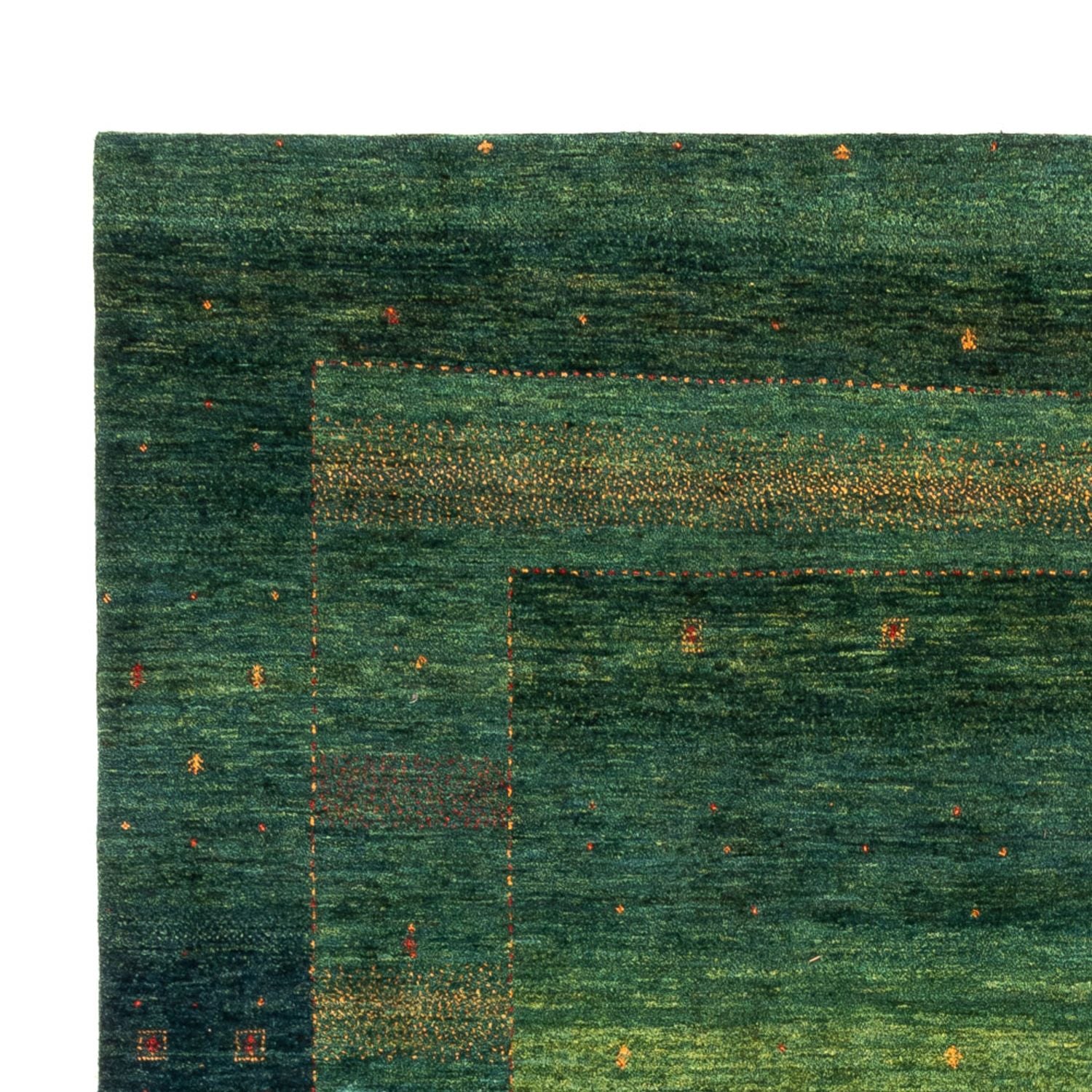 Gabbeh Teppich - Loribaft Perser - 314 x 233 cm - grün