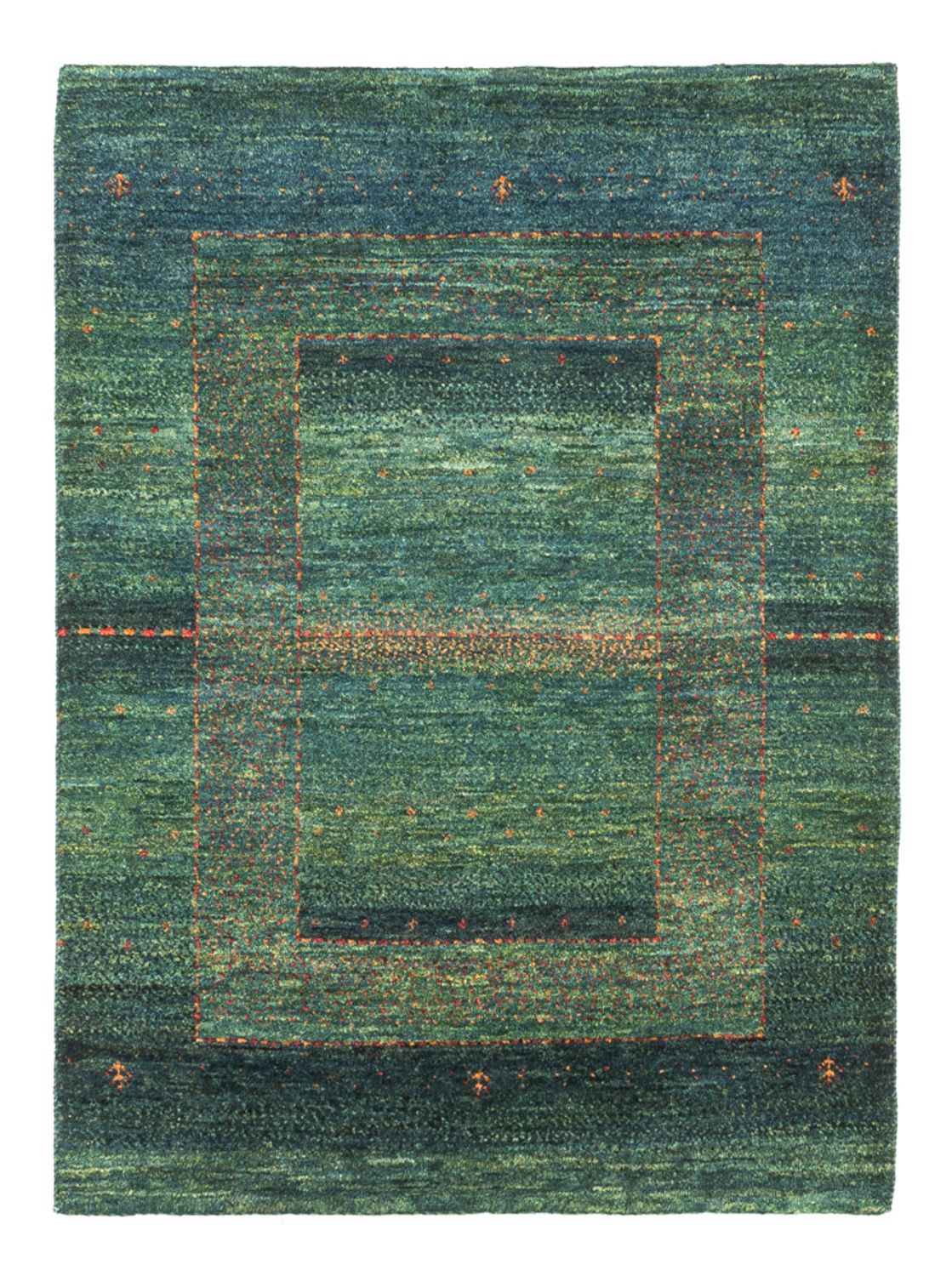 Gabbeh Teppich - Loribaft Perser - 111 x 83 cm - grün
