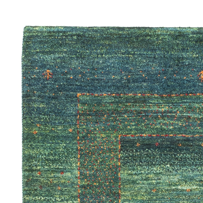 Gabbeh Teppich - Loribaft Perser - 111 x 83 cm - grün