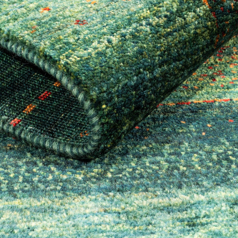 Gabbeh Teppich - Loribaft Perser - 111 x 83 cm - grün