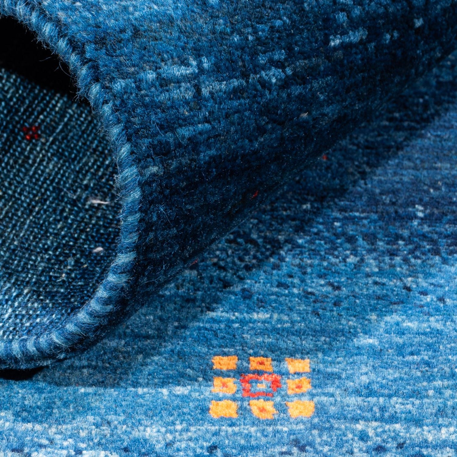 Gabbeh Teppich - Loribaft Perser - 110 x 80 cm - blau