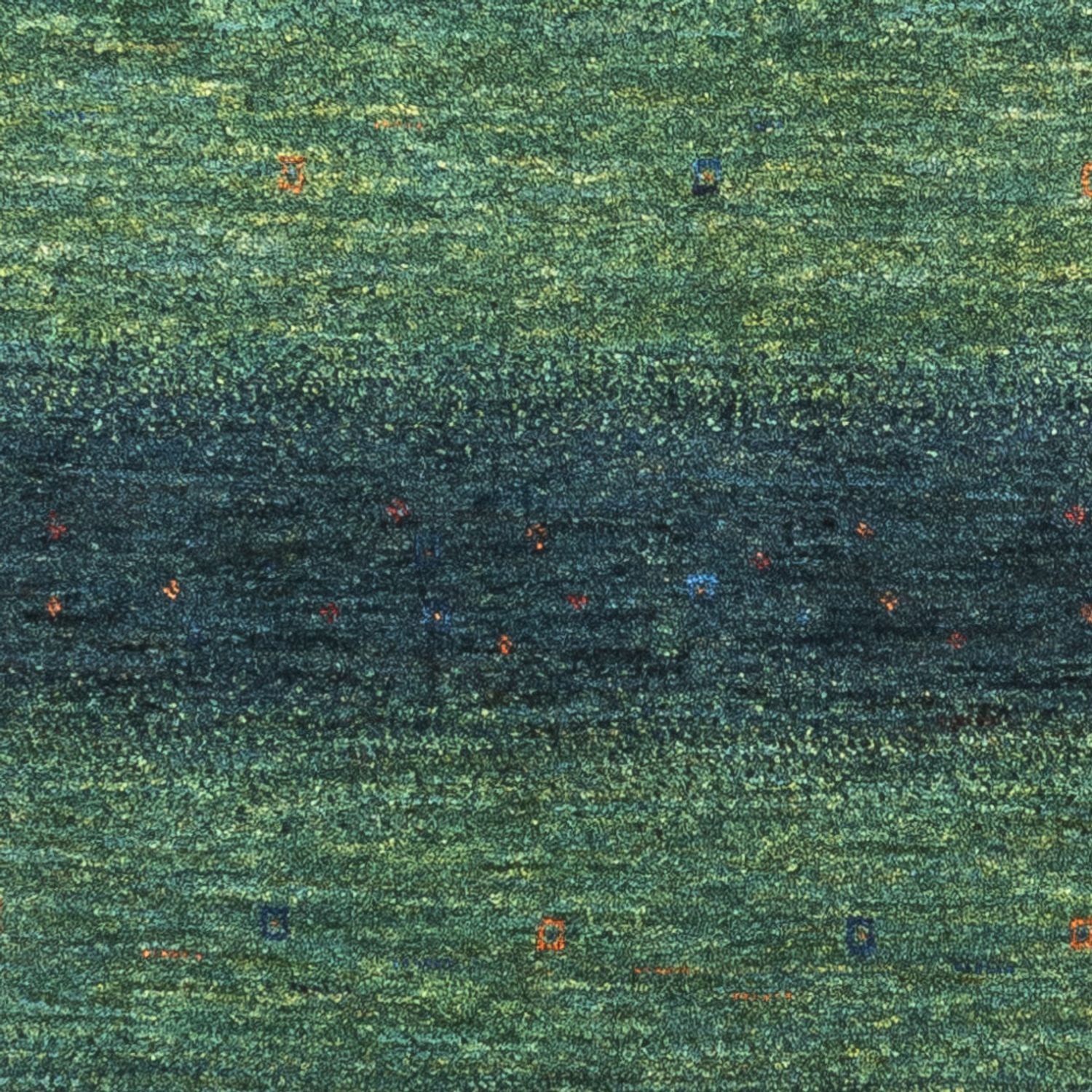 Gabbeh Teppich - Loribaft Perser - 107 x 78 cm - grün