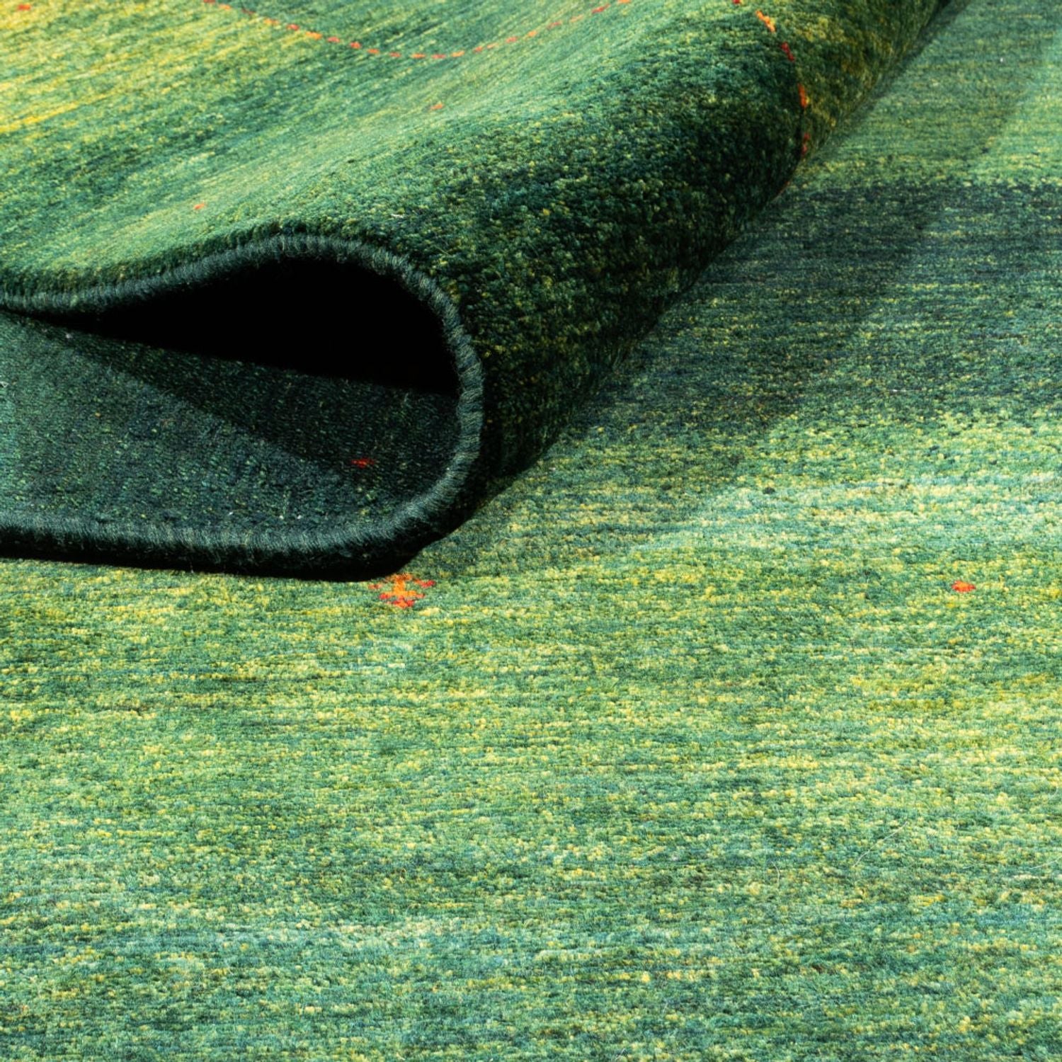 Gabbeh Teppich - Loribaft Perser - 309 x 226 cm - grün