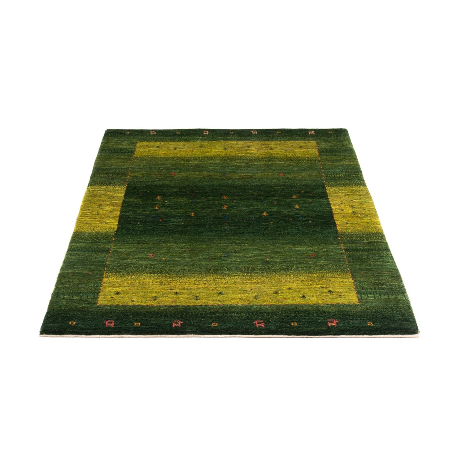 Gabbeh Teppich - Loribaft Perser - 154 x 100 cm - grün