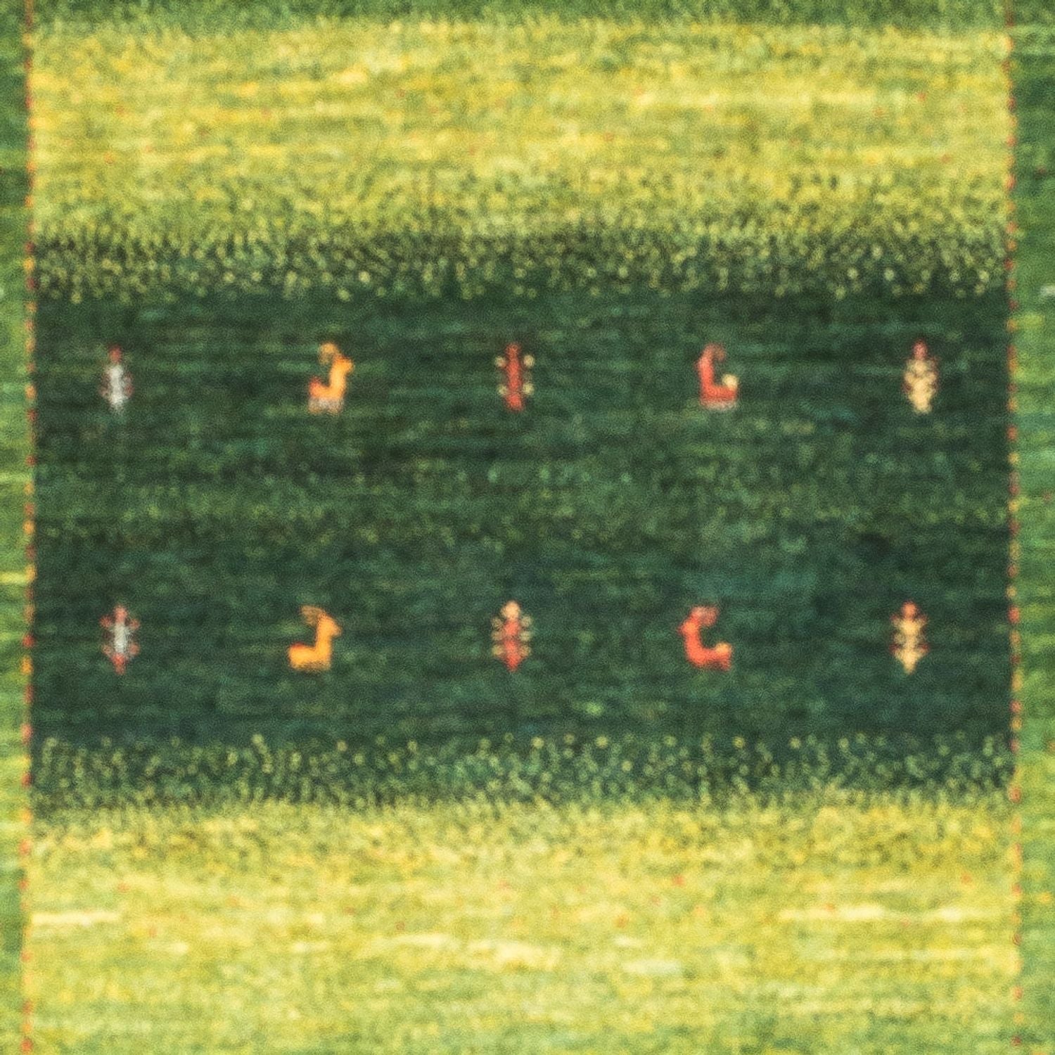 Gabbeh Teppich - Loribaft Perser - 148 x 98 cm - grün