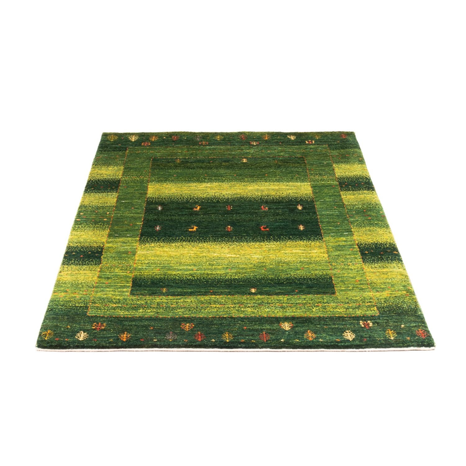 Gabbeh Teppich - Loribaft Perser - 148 x 98 cm - grün