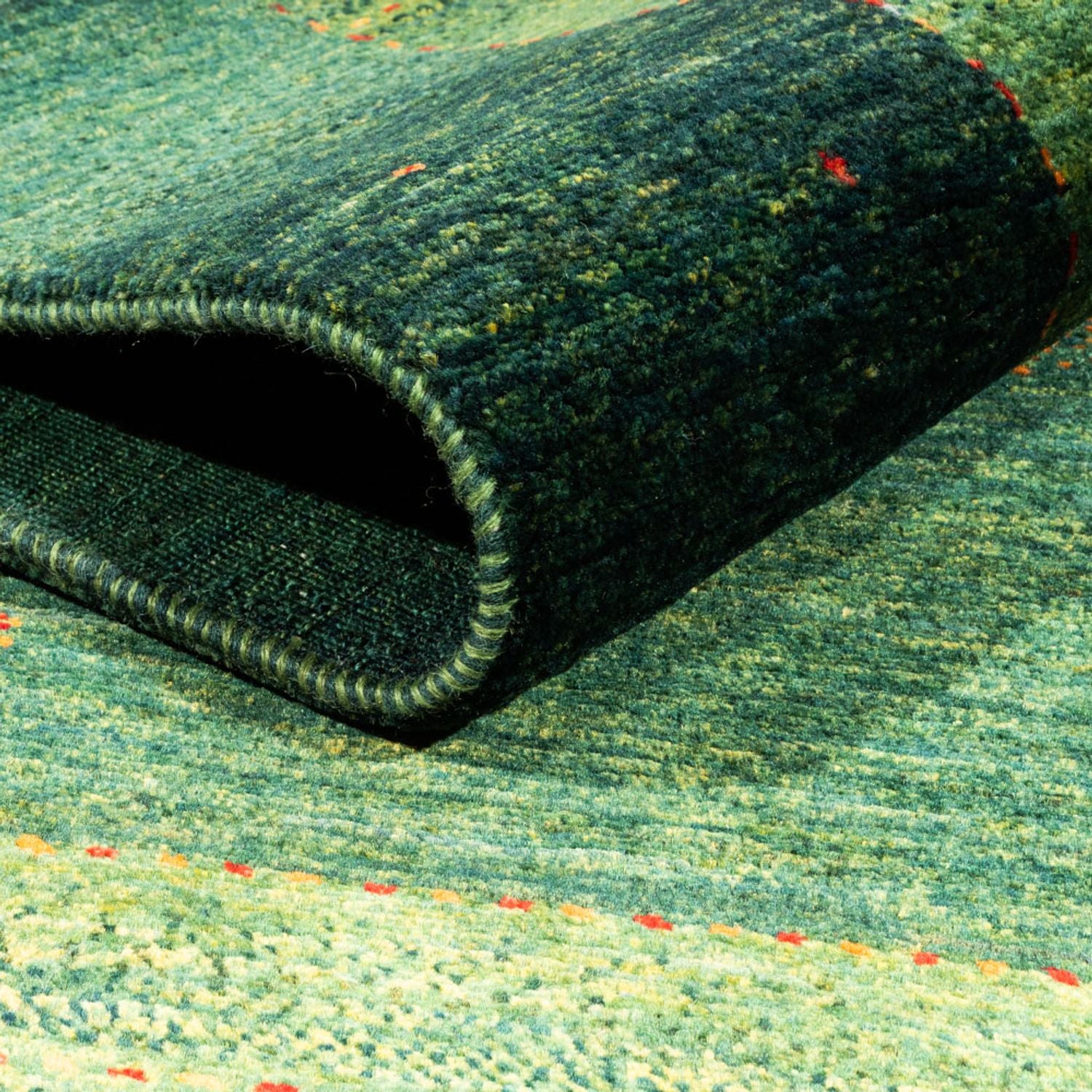 Gabbeh Teppich - Loribaft Perser - 190 x 132 cm - grün