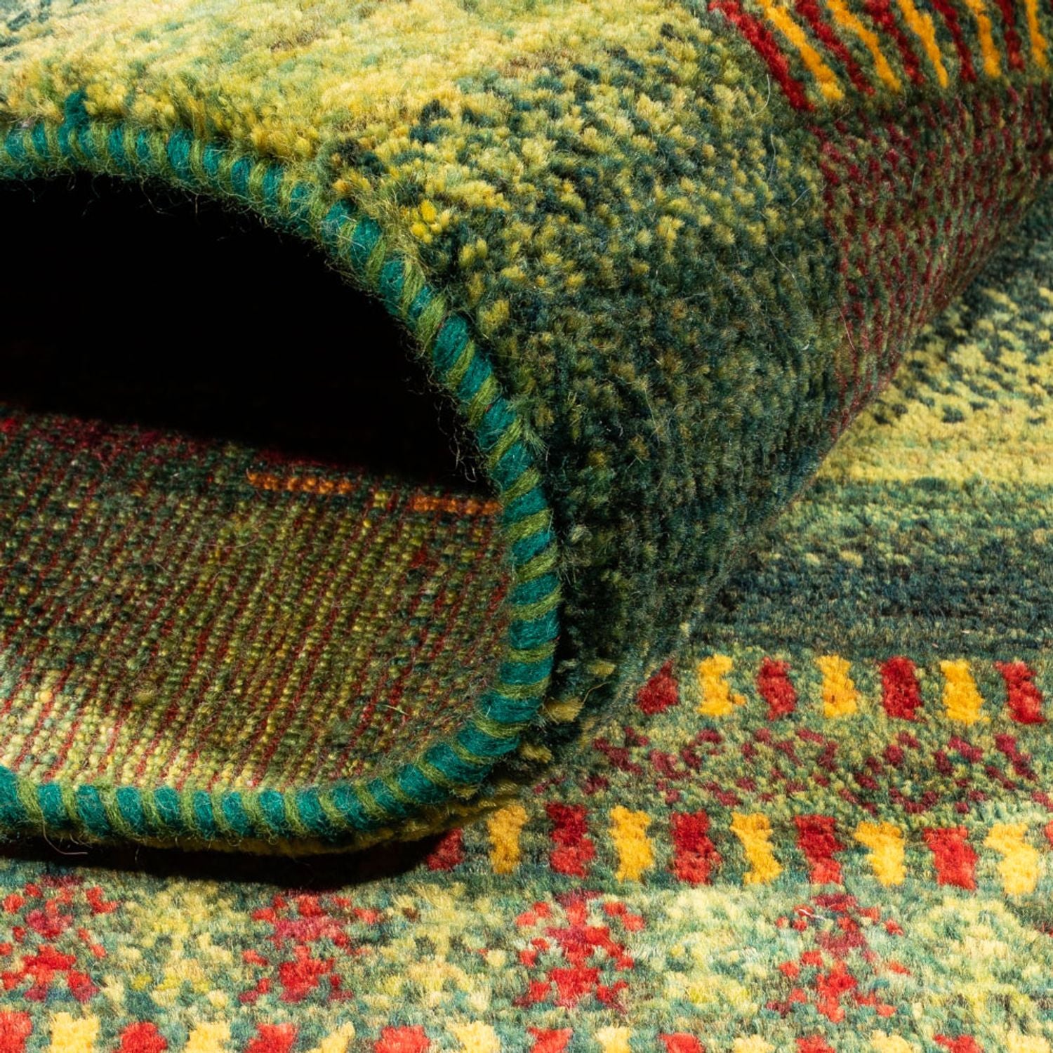 Gabbeh Teppich - Loribaft Perser - Royal - 192 x 165 cm - grün