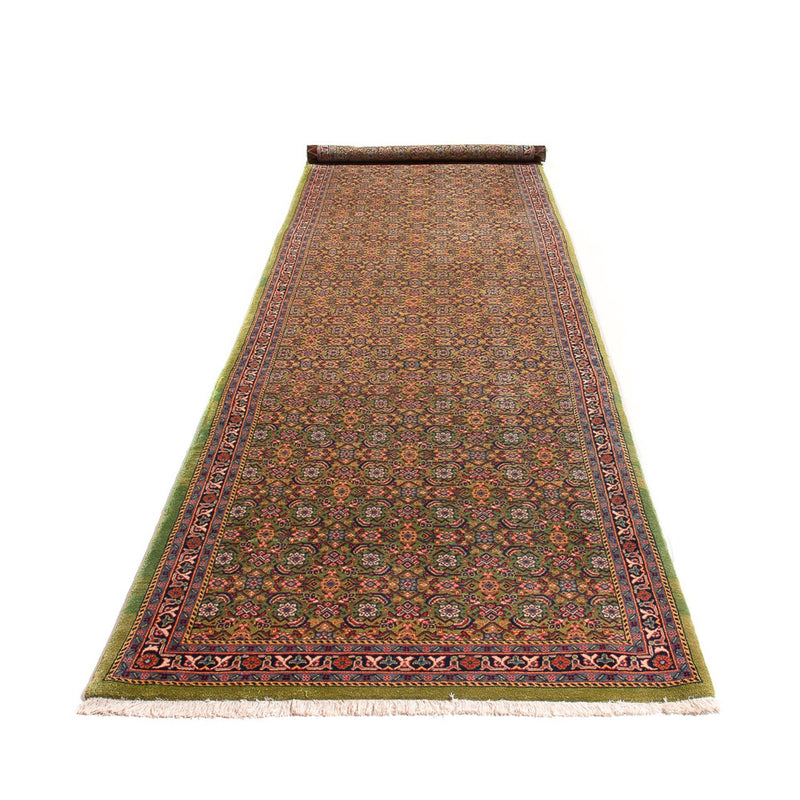 Läufer Perser - Täbriz - Royal - 377 x 100 cm - hellgrün
