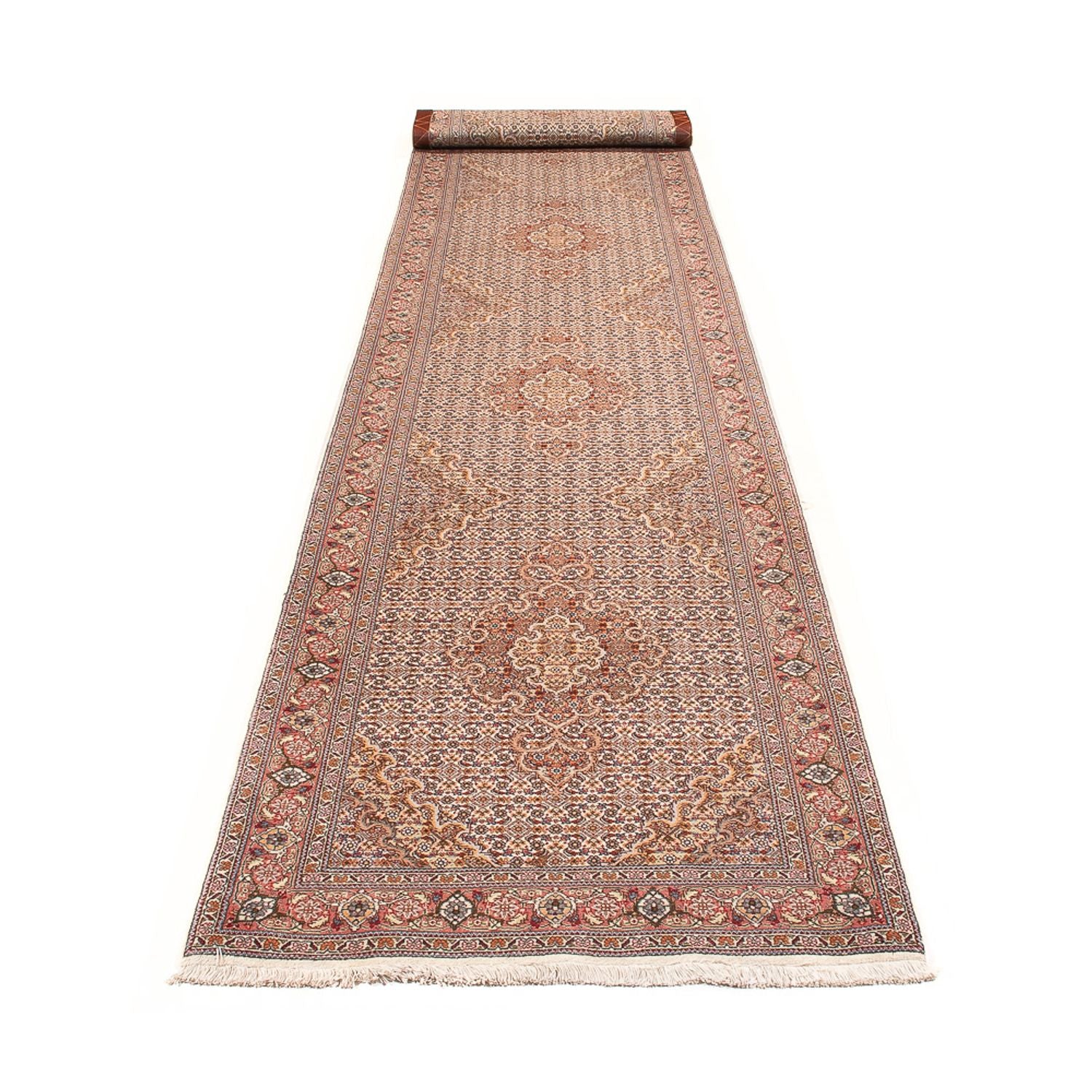 Läufer Perser - Täbriz - Royal - 407 x 78 cm - beige