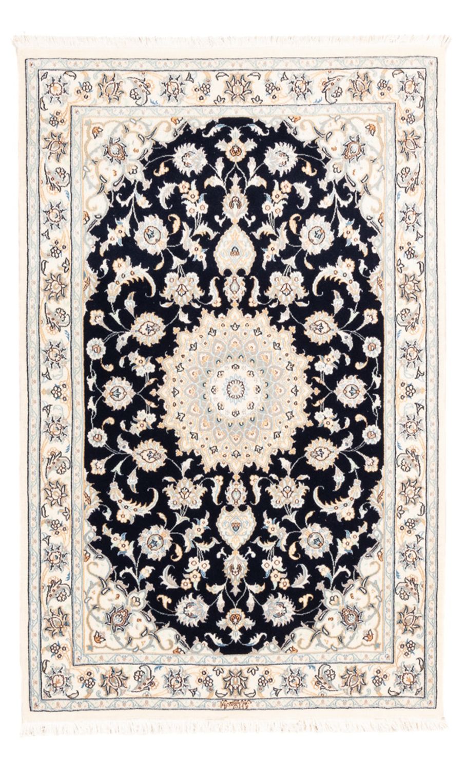 Perserteppich - Nain - Premium - 154 x 104 cm - dunkelblau