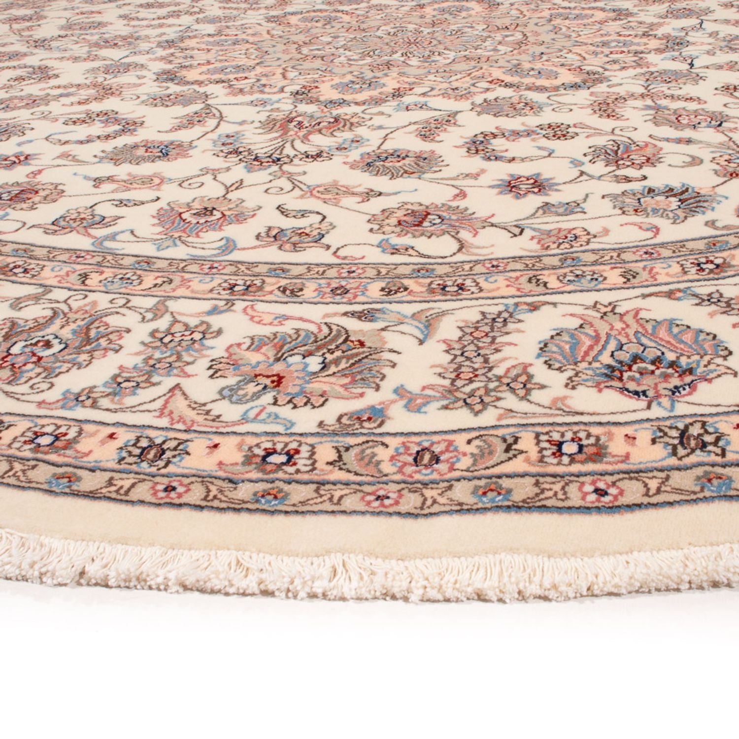 Perserteppich - Täbriz - Royal rund  - 250 x 250 cm - creme