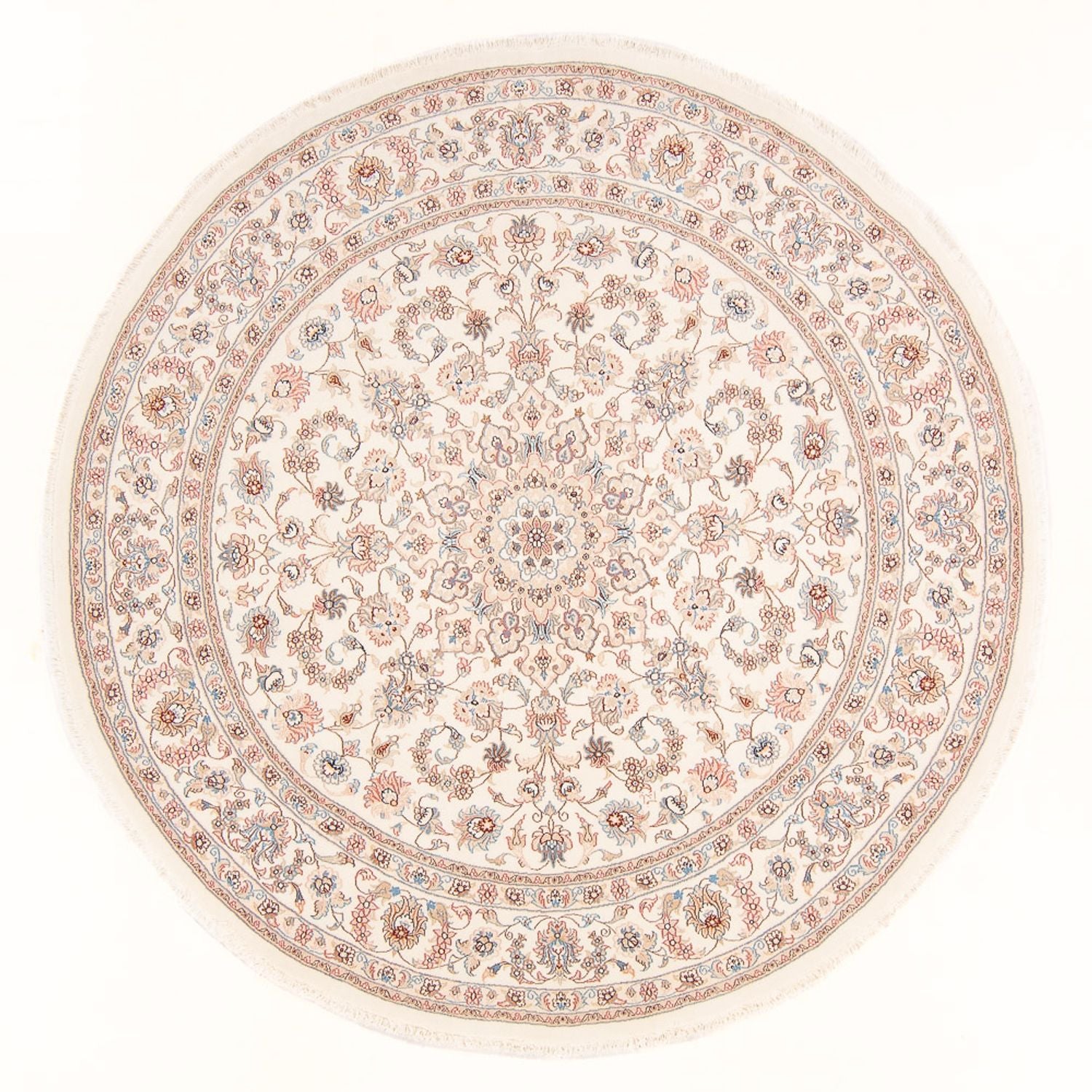 Perserteppich - Täbriz - Royal rund  - 197 x 194 cm - creme