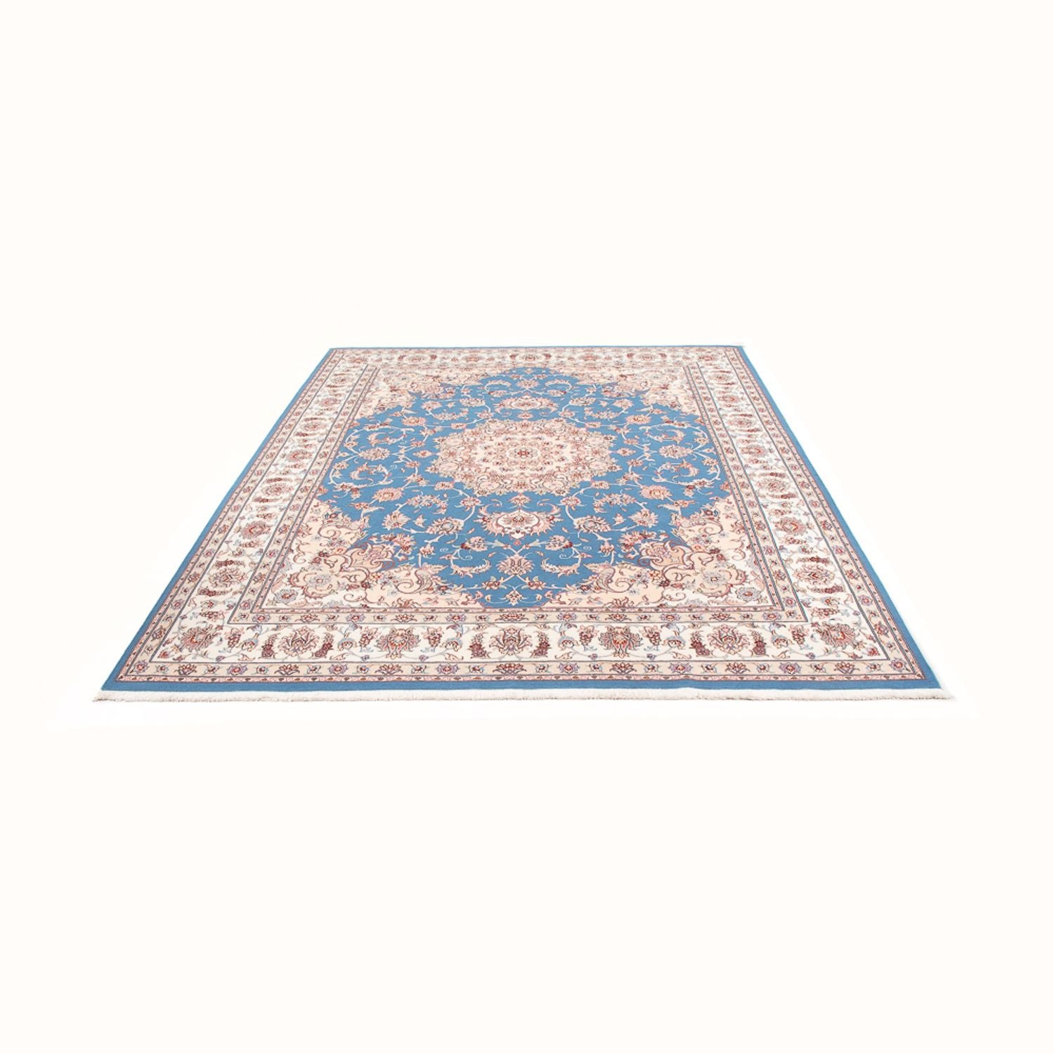 Perserteppich - Täbriz - Royal - 253 x 197 cm - hellblau