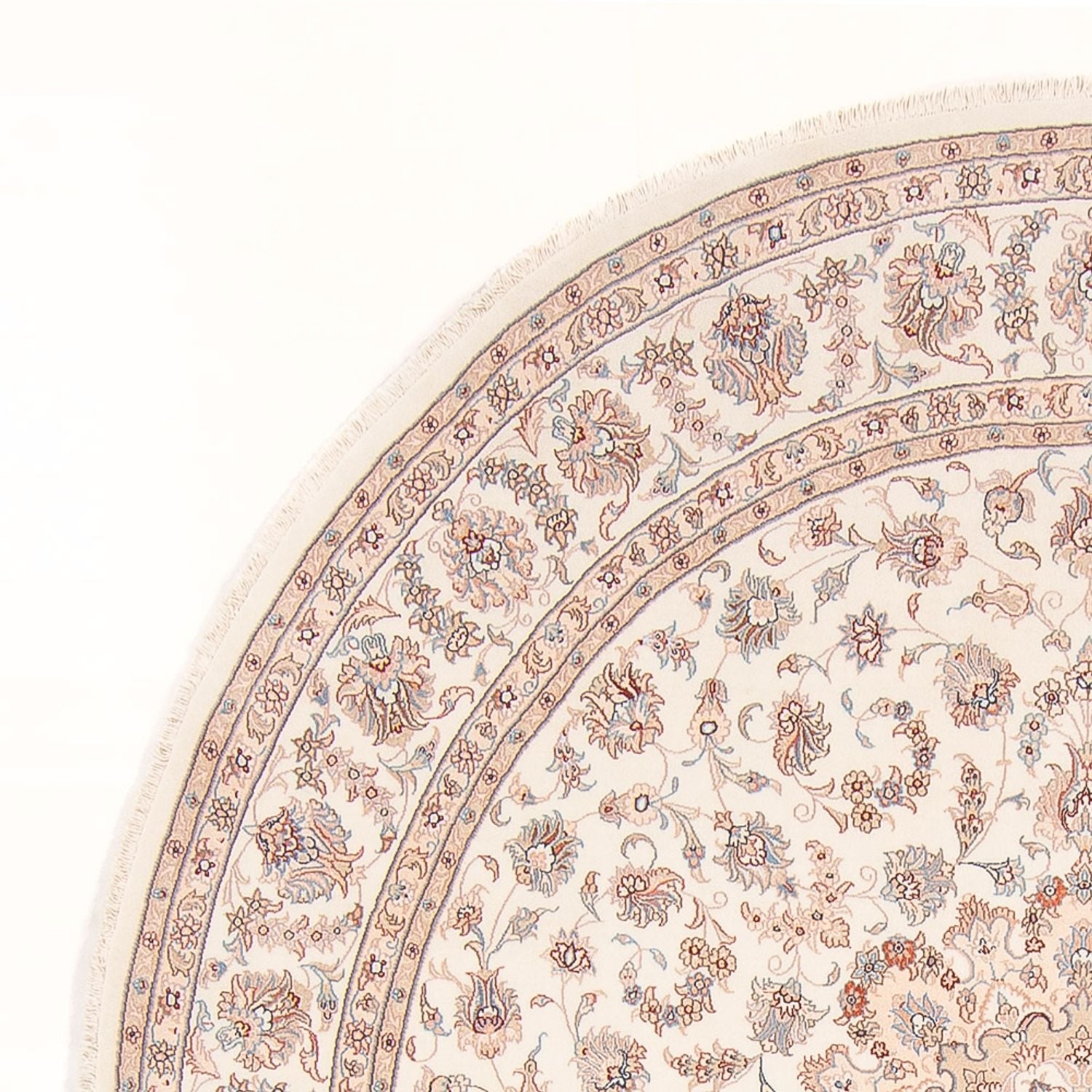 Perserteppich - Täbriz - Royal rund  - 248 x 248 cm - creme