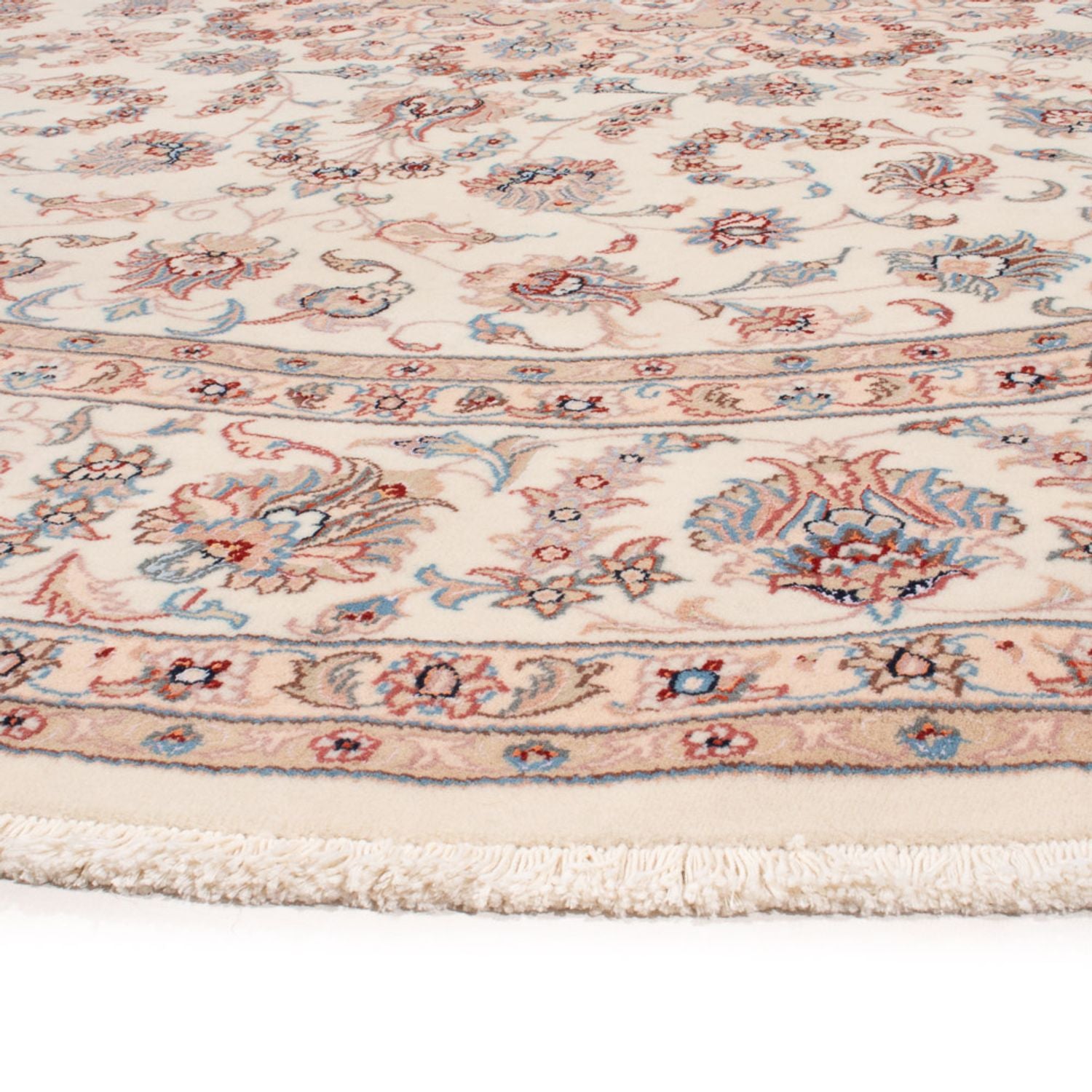 Perserteppich - Täbriz - Royal rund  - 248 x 248 cm - creme