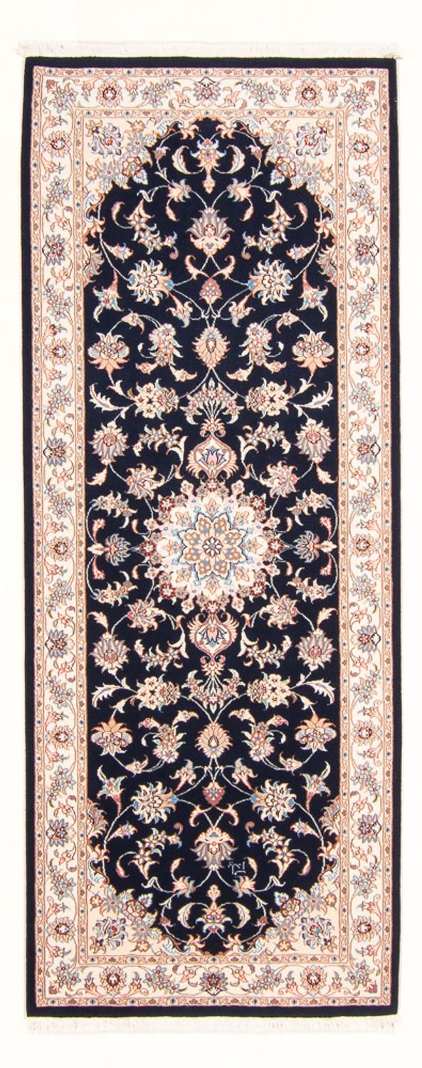 Läufer Perser - Täbriz - Royal - 208 x 82 cm - dunkelblau