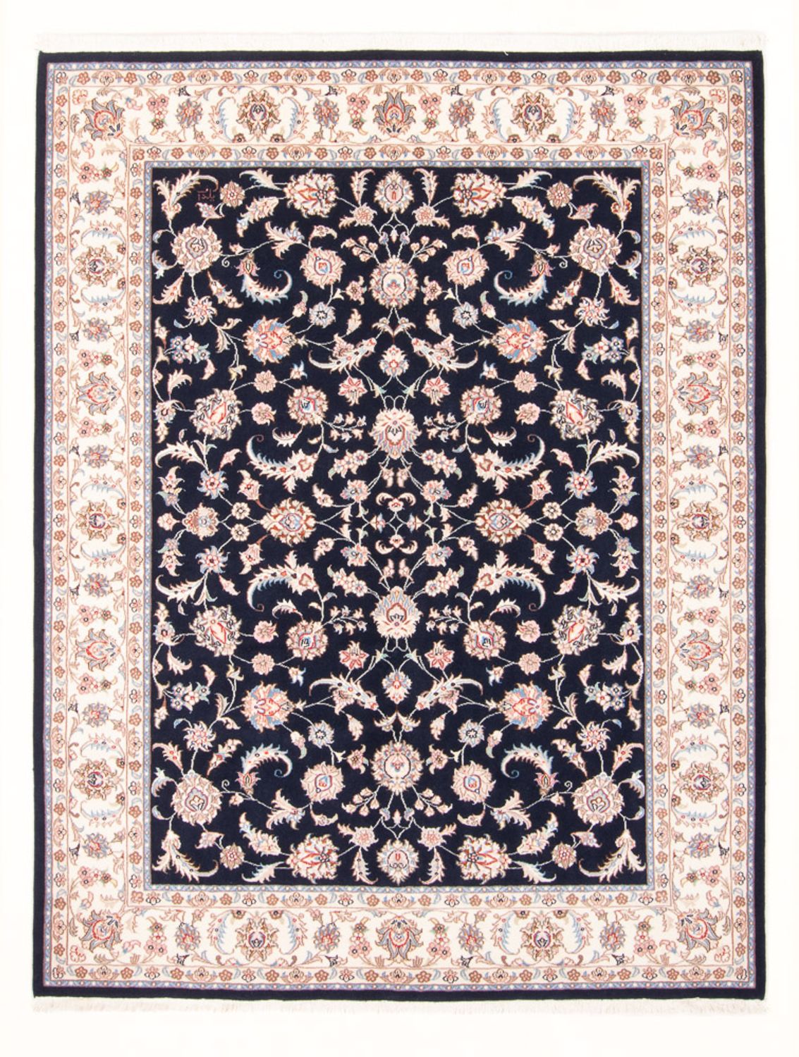 Perserteppich - Täbriz - Royal - 201 x 153 cm - dunkelblau