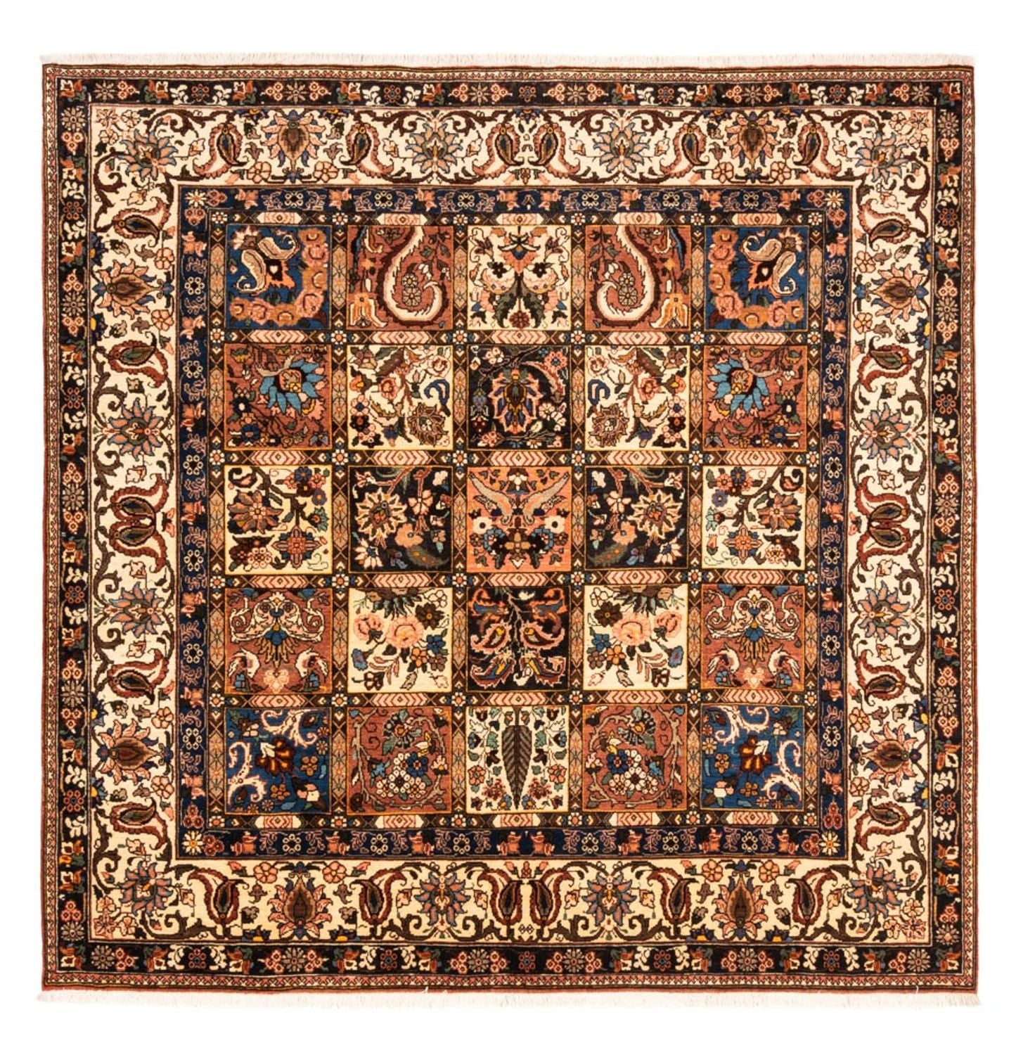 Perserteppich - Nomadic quadratisch  - 207 x 199 cm - dunkelbeige