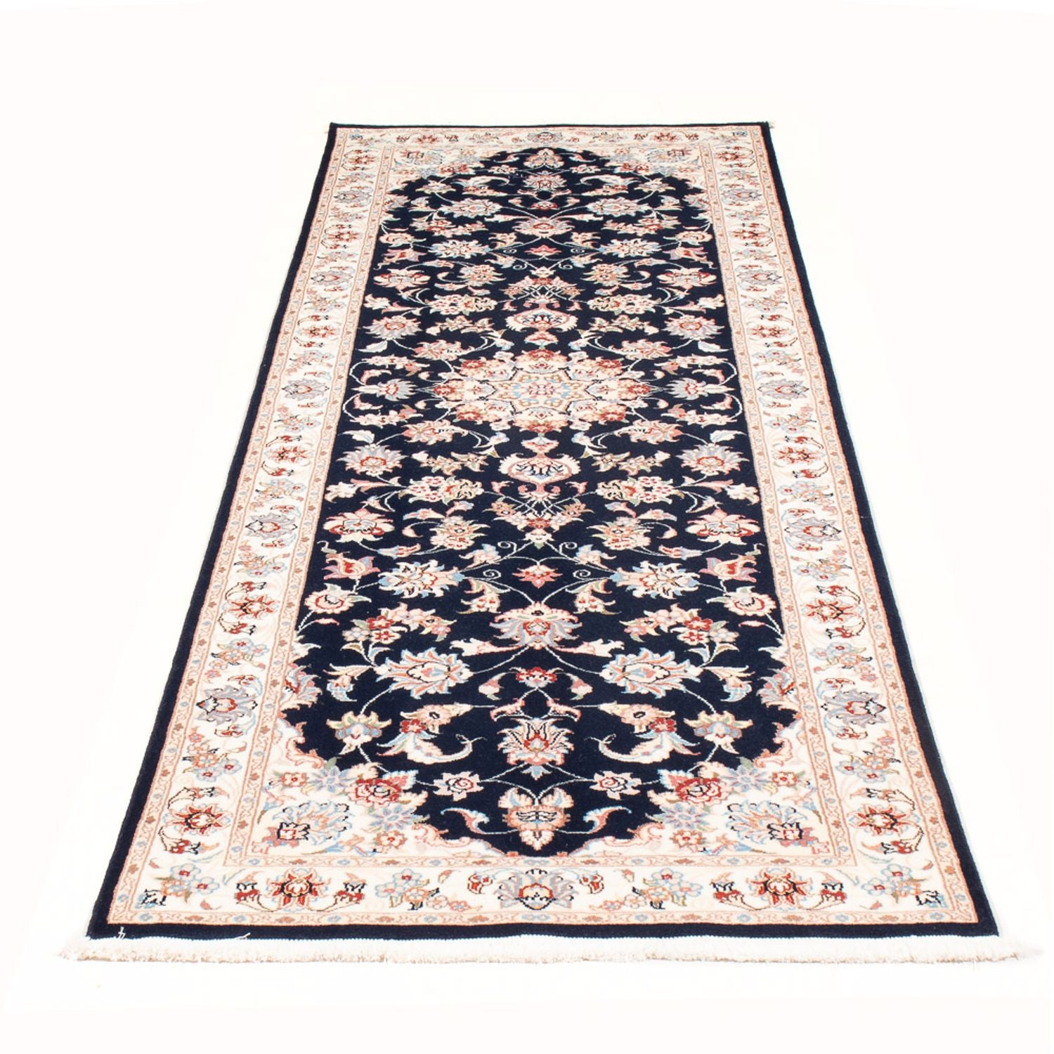 Läufer Perser - Täbriz - Royal - 251 x 80 cm - dunkelblau