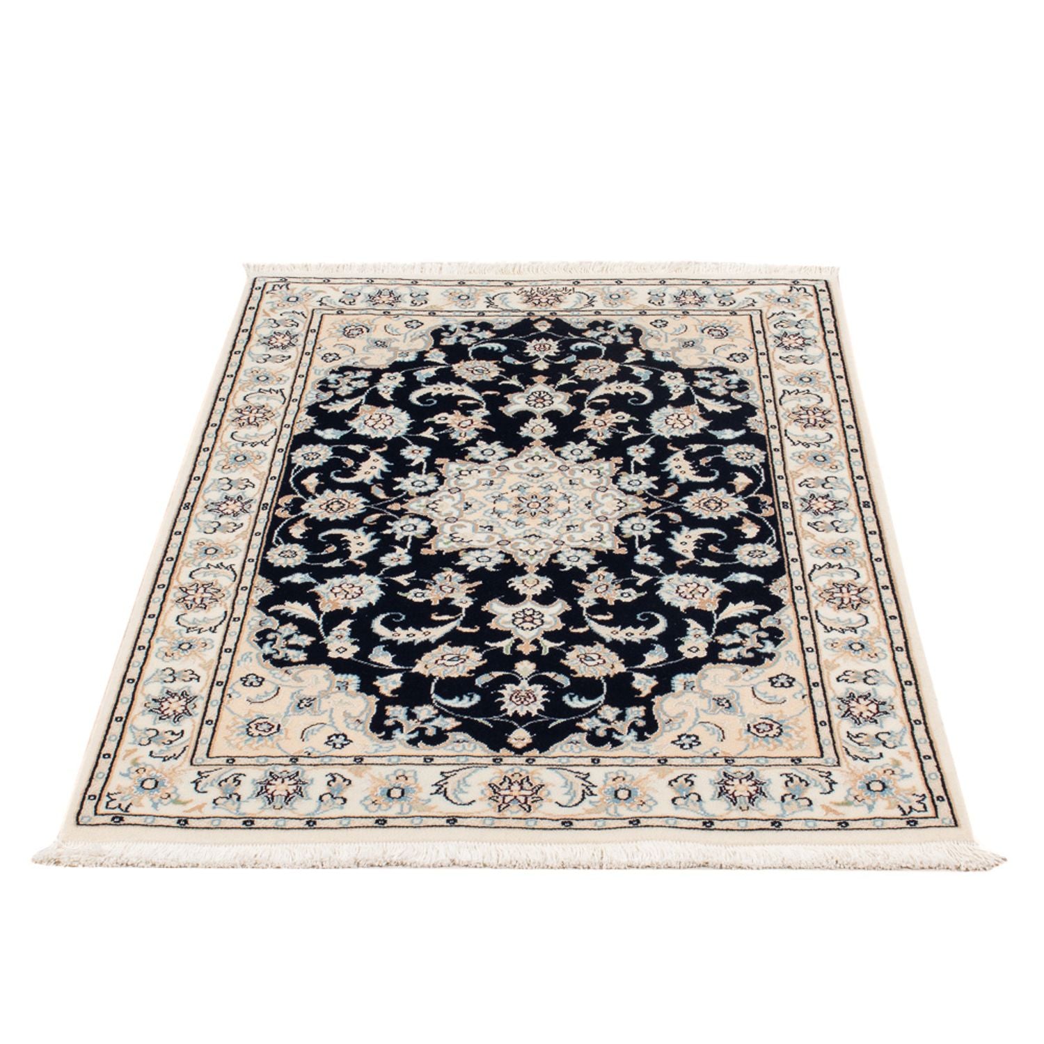 Perserteppich - Nain - Premium - 120 x 80 cm - dunkelblau