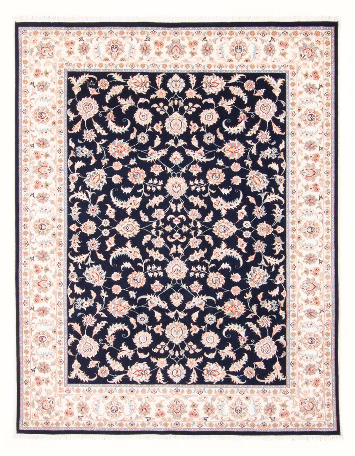 Perserteppich - Täbriz - Royal - 201 x 149 cm - dunkelblau