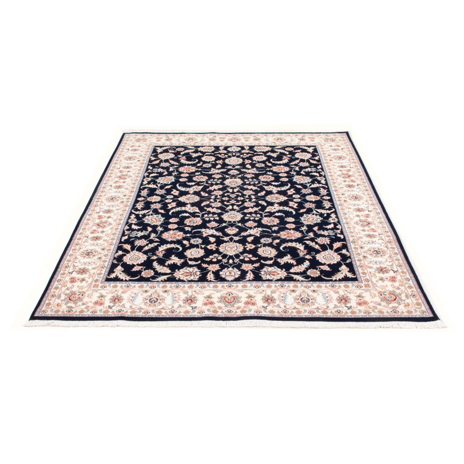 Perserteppich - Täbriz - Royal - 201 x 149 cm - dunkelblau