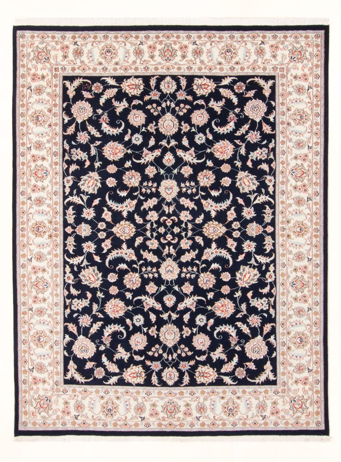 Perserteppich - Täbriz - Royal - 201 x 149 cm - dunkelblau