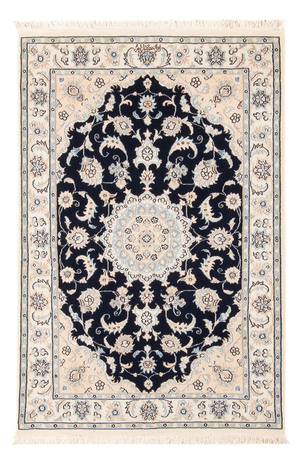 Perserteppich - Nain - Premium - 120 x 81 cm - dunkelblau