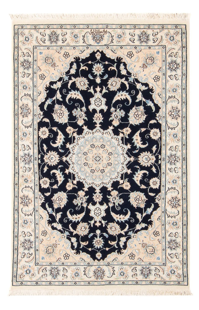 Perserteppich - Nain - Premium - 120 x 81 cm - dunkelblau