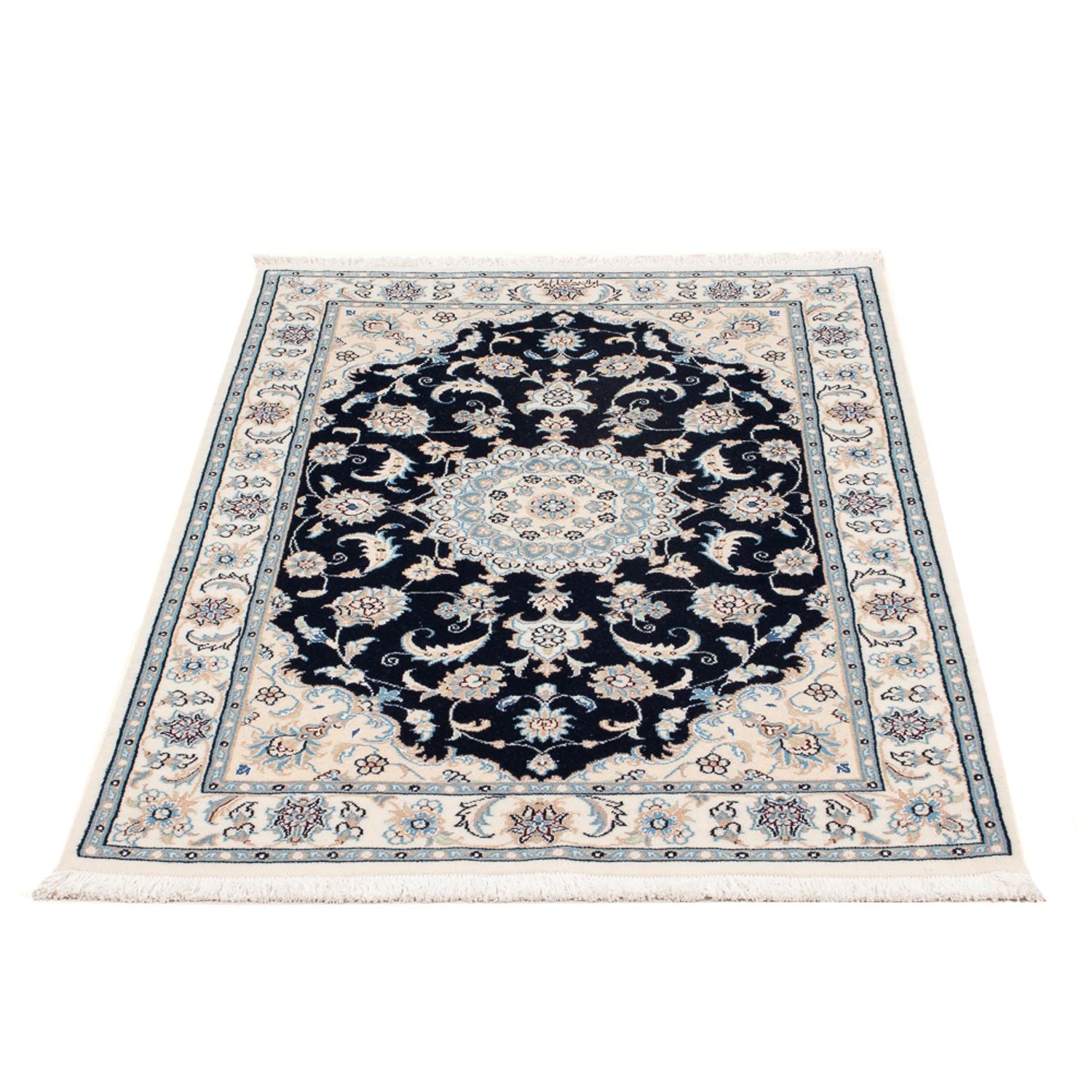 Perserteppich - Nain - Premium - 122 x 81 cm - dunkelblau