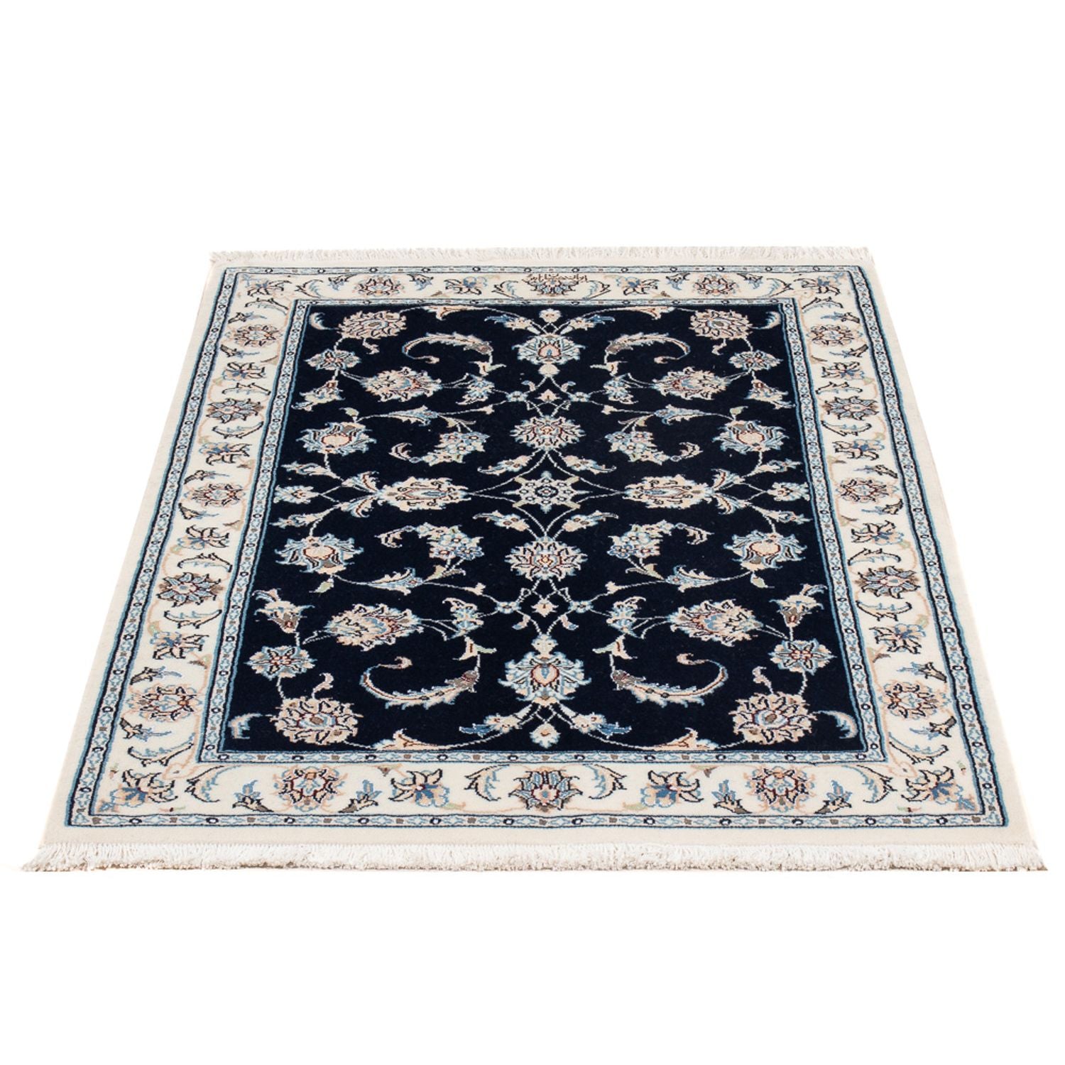 Perserteppich - Nain - Premium - 121 x 78 cm - dunkelblau