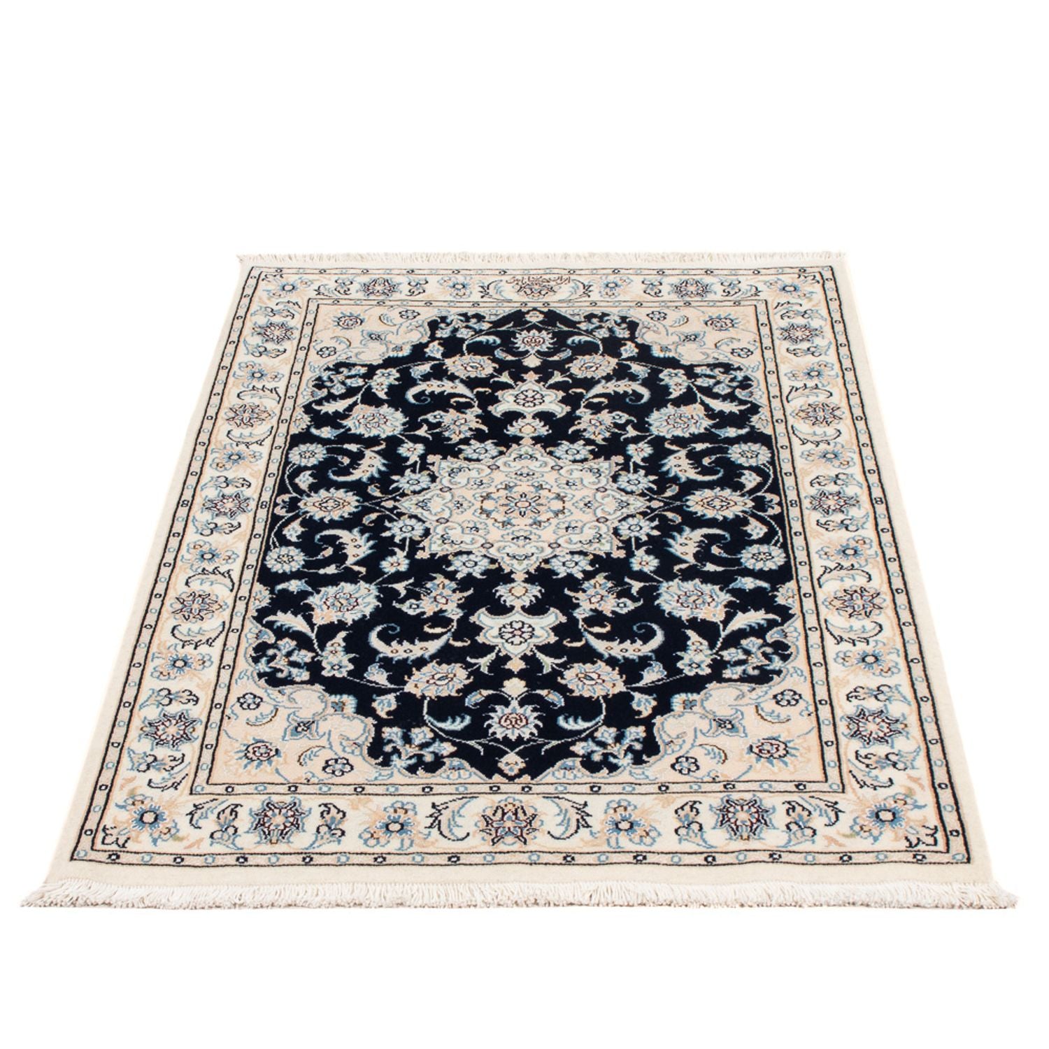 Perserteppich - Nain - Premium - 123 x 83 cm - dunkelblau